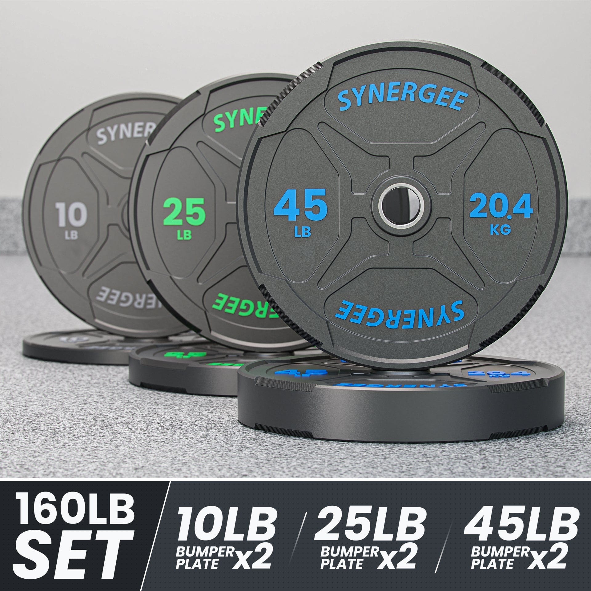 Synergee EZ Grip Bumper Plates - Grit Grind Strength