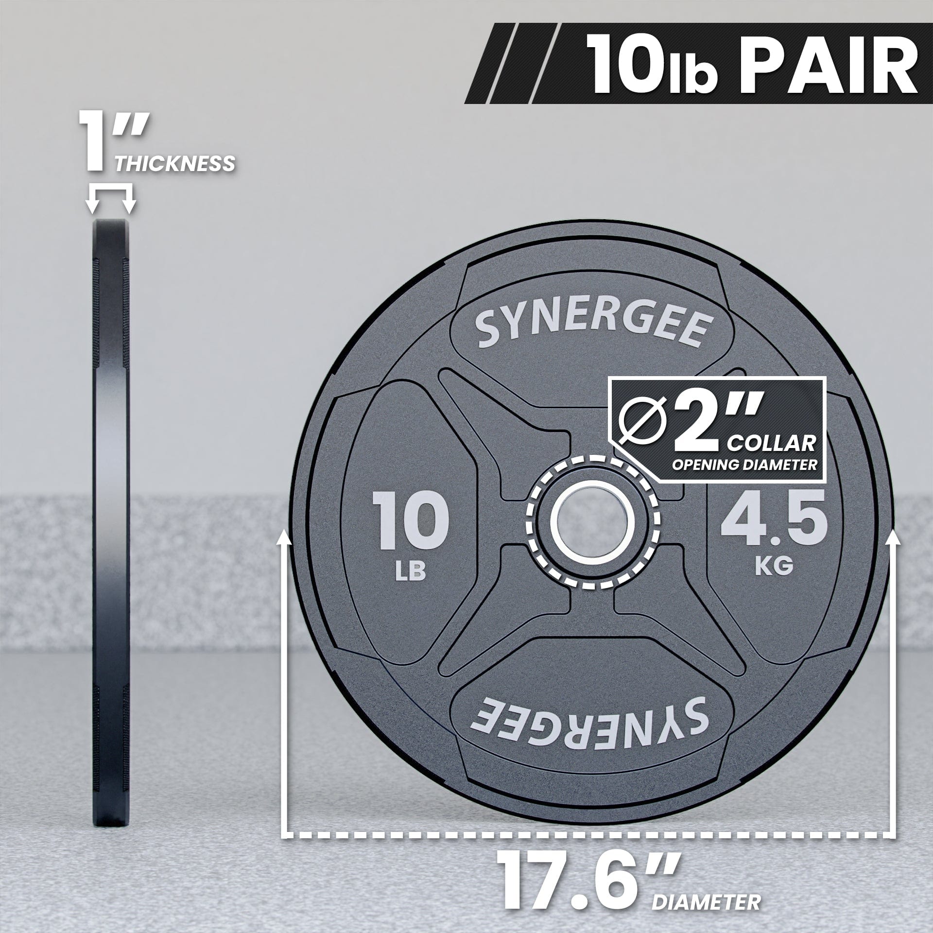 Synergee EZ Grip Bumper Plates - Grit Grind Strength