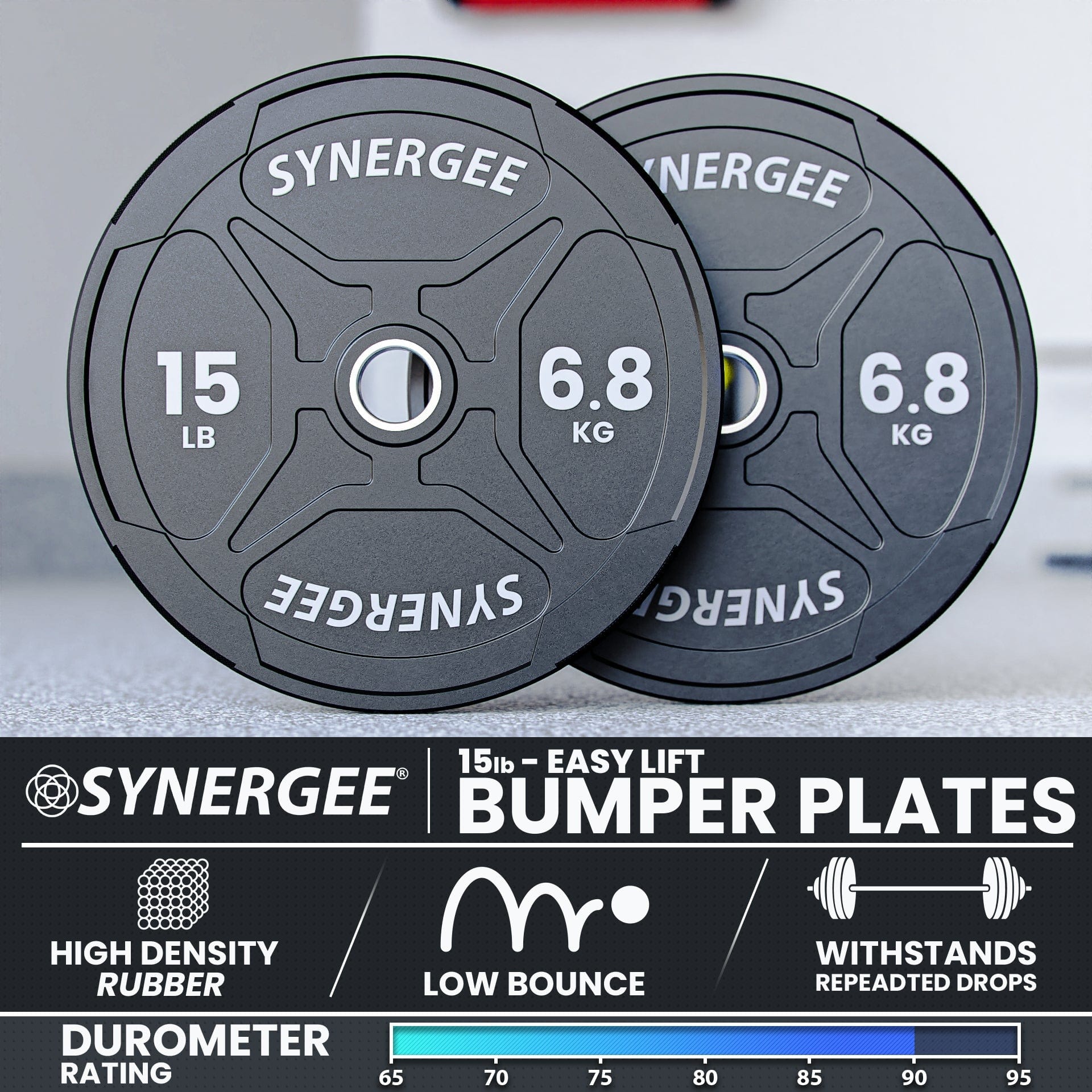 Synergee EZ Grip Bumper Plates - Grit Grind Strength