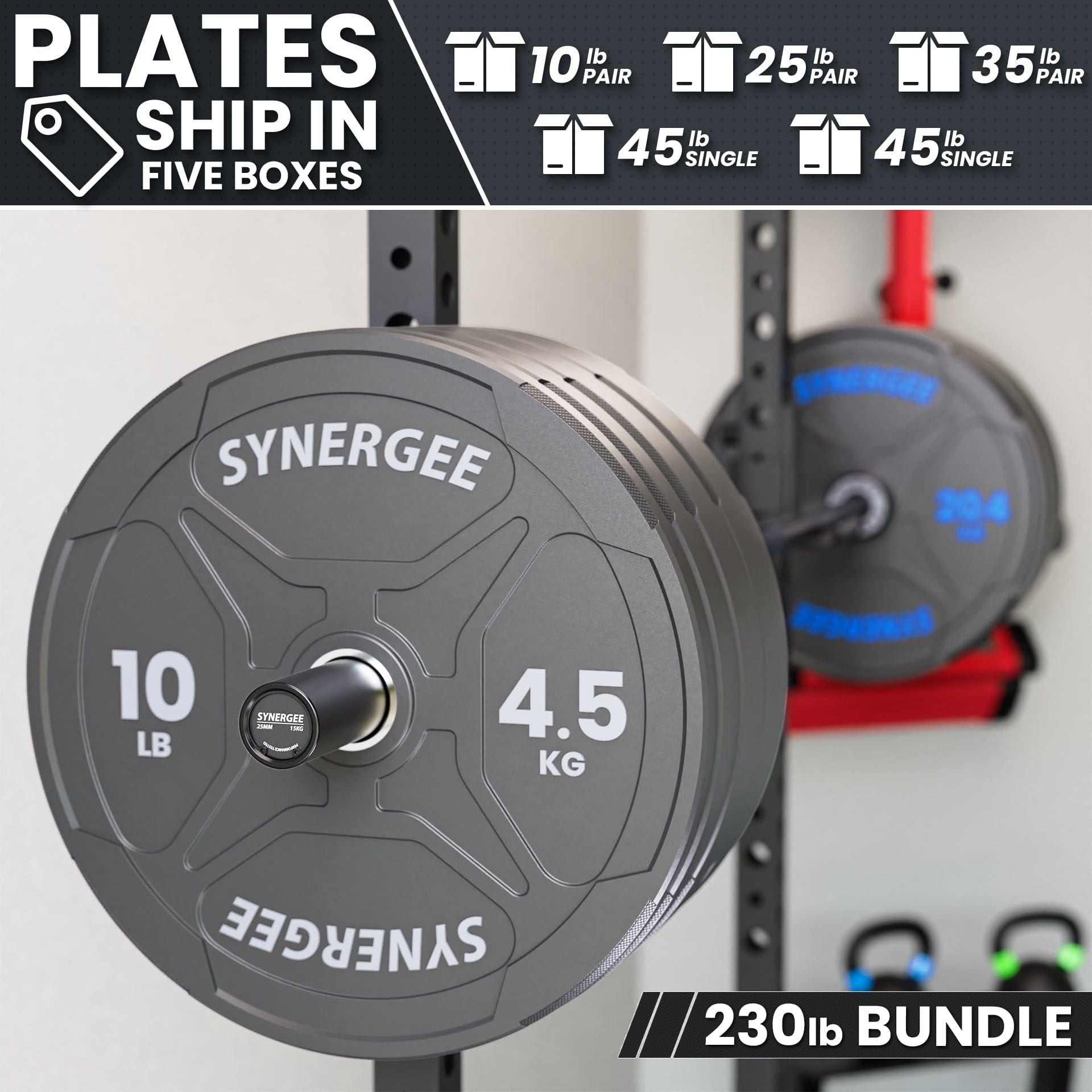 Synergee EZ Grip Bumper Plates - Grit Grind Strength