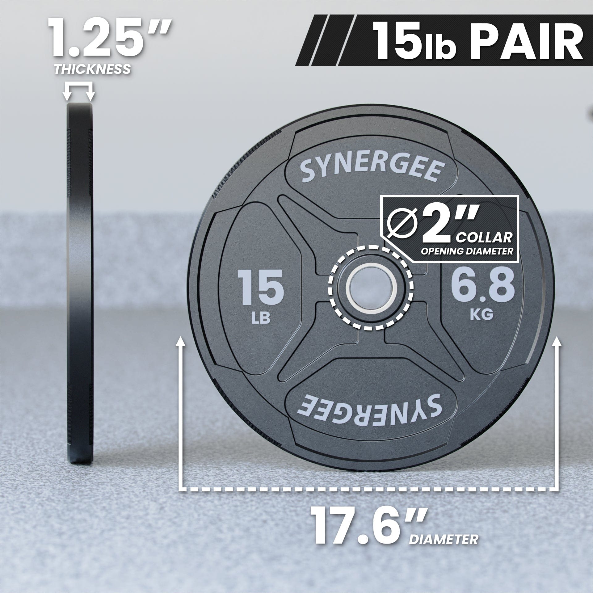 Synergee EZ Grip Bumper Plates - Grit Grind Strength