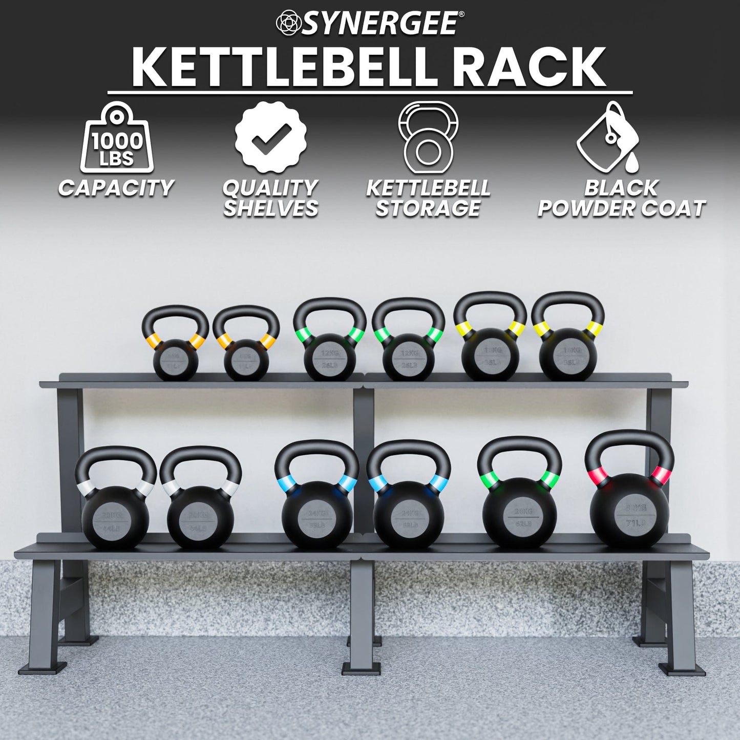 Synergee Kettlebell Storage Rack - Grit Grind Strength