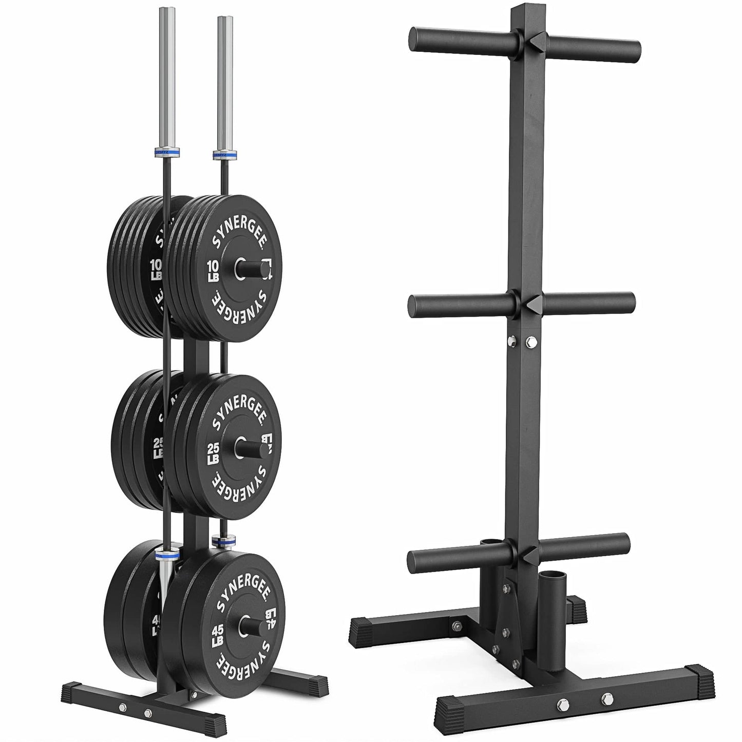 Synergee Olympic Weight Plate & Barbell Holder - Grit Grind Strength