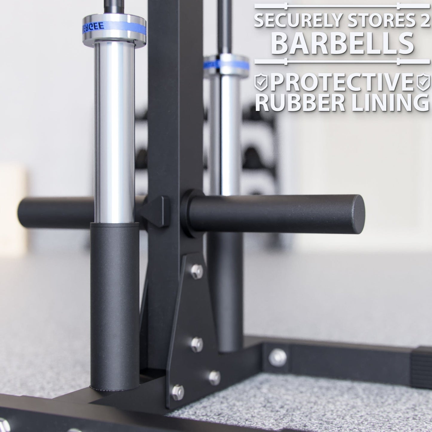 Synergee Olympic Weight Plate & Barbell Holder - Grit Grind Strength