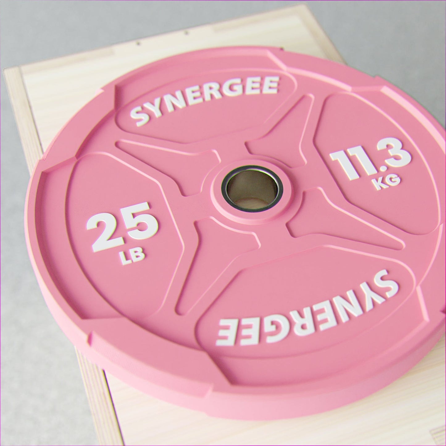 Synergee Pink EZ Grip Bumper Plates - Grit Grind Strength