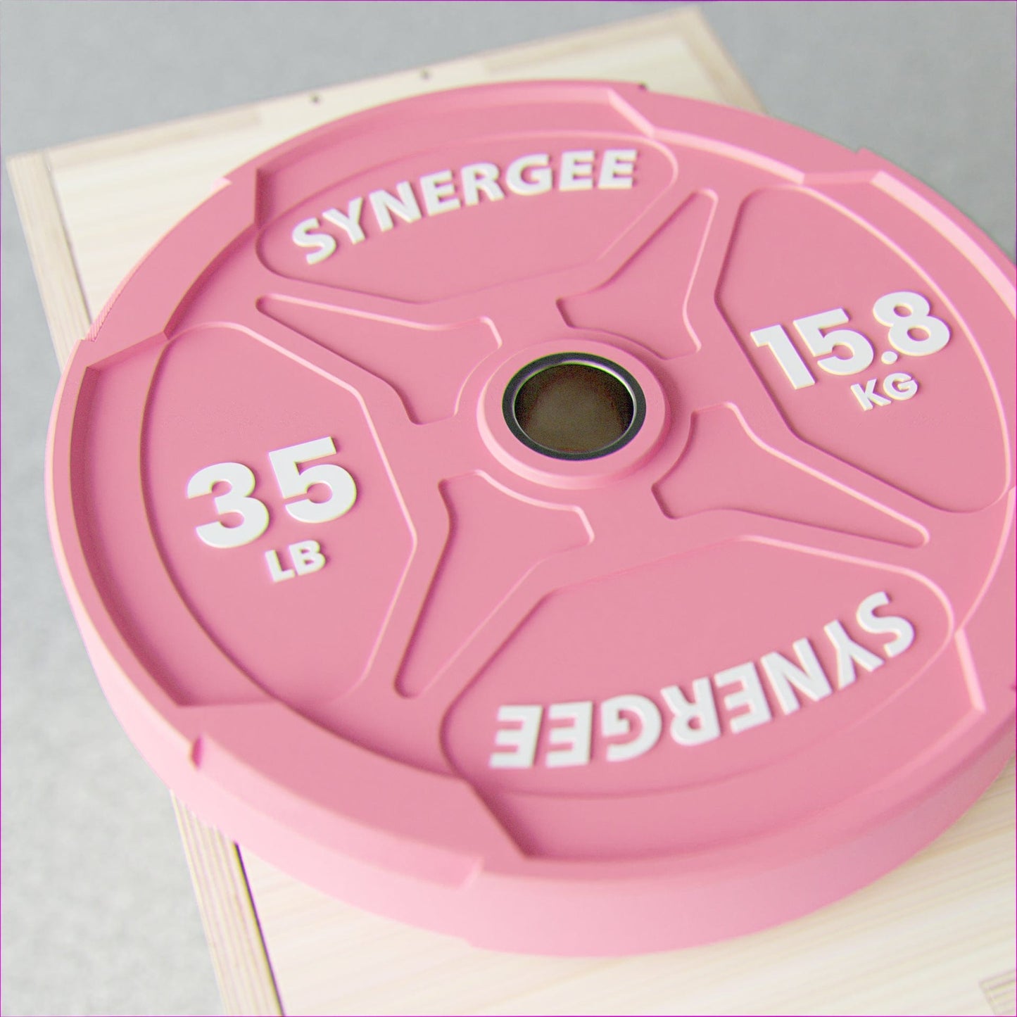 Synergee Pink EZ Grip Bumper Plates - Grit Grind Strength