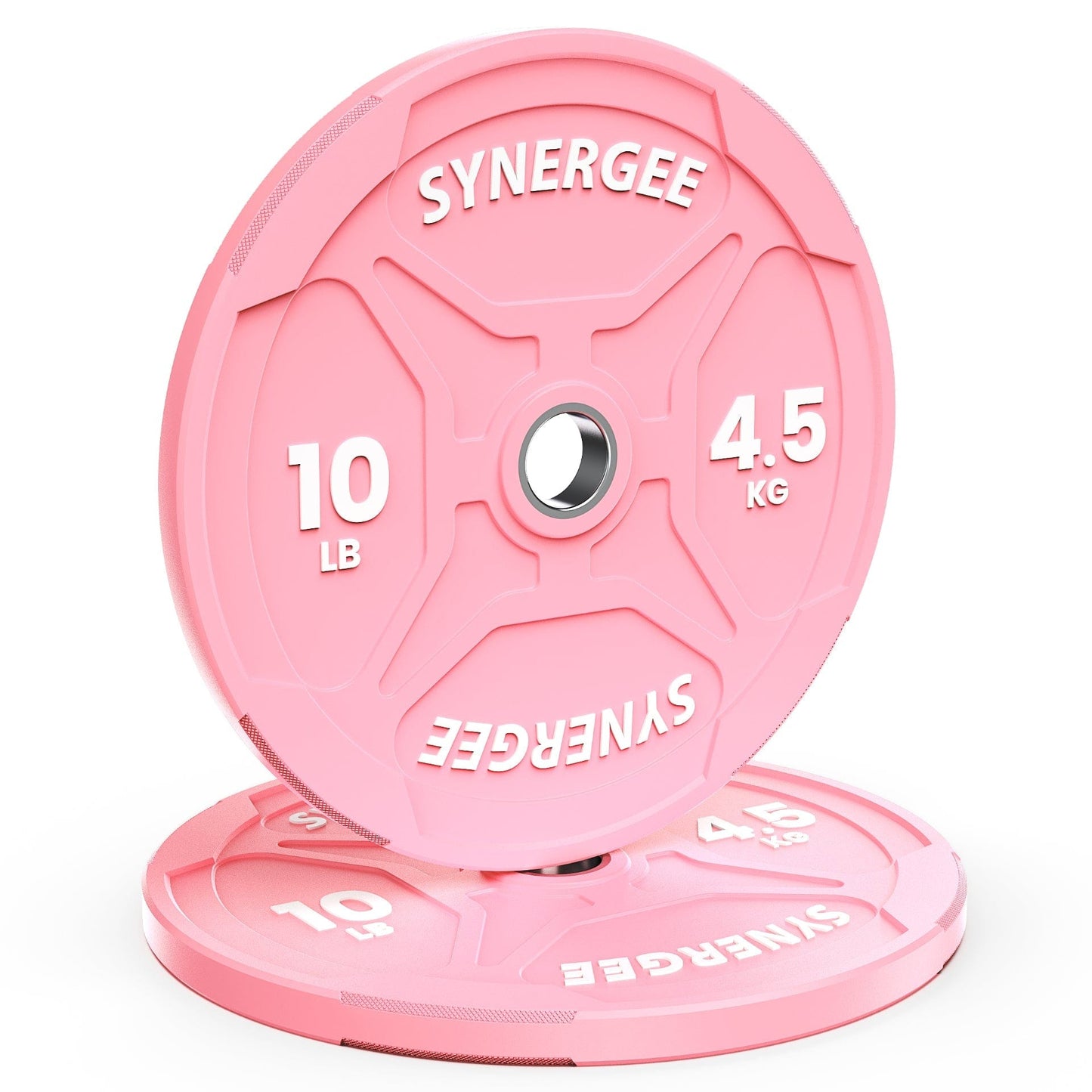 Synergee Pink EZ Grip Bumper Plates - Grit Grind Strength