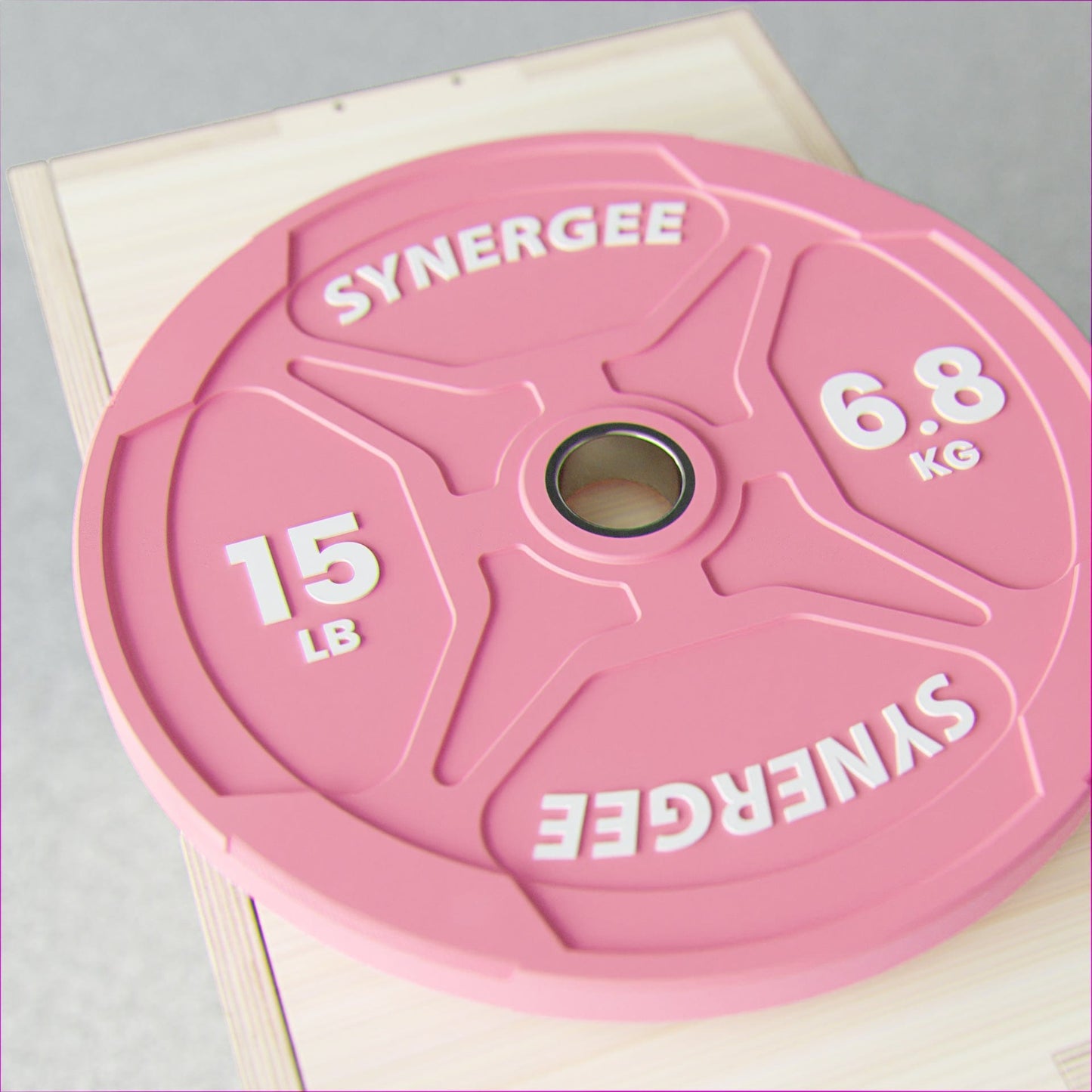 Synergee Pink EZ Grip Bumper Plates - Grit Grind Strength