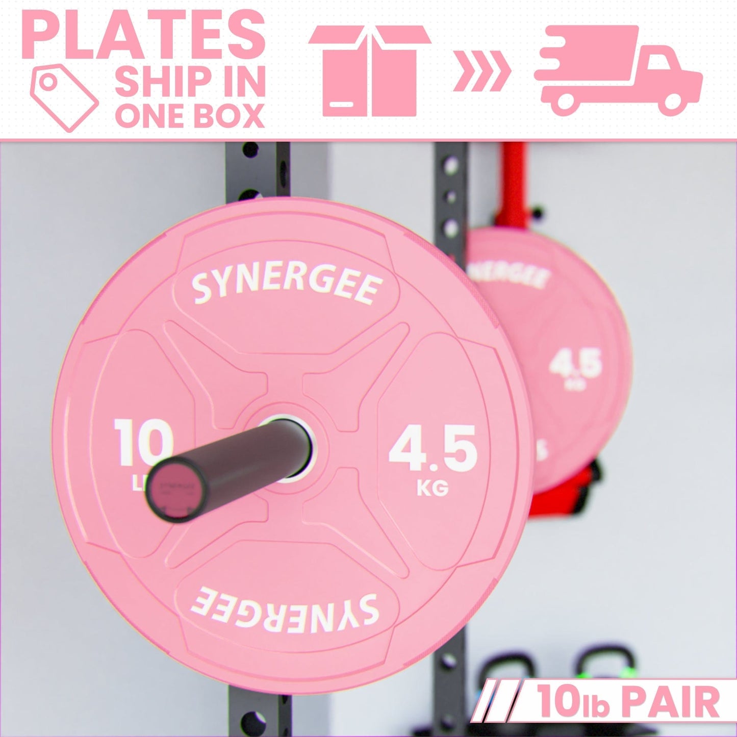 Synergee Pink EZ Grip Bumper Plates - Grit Grind Strength
