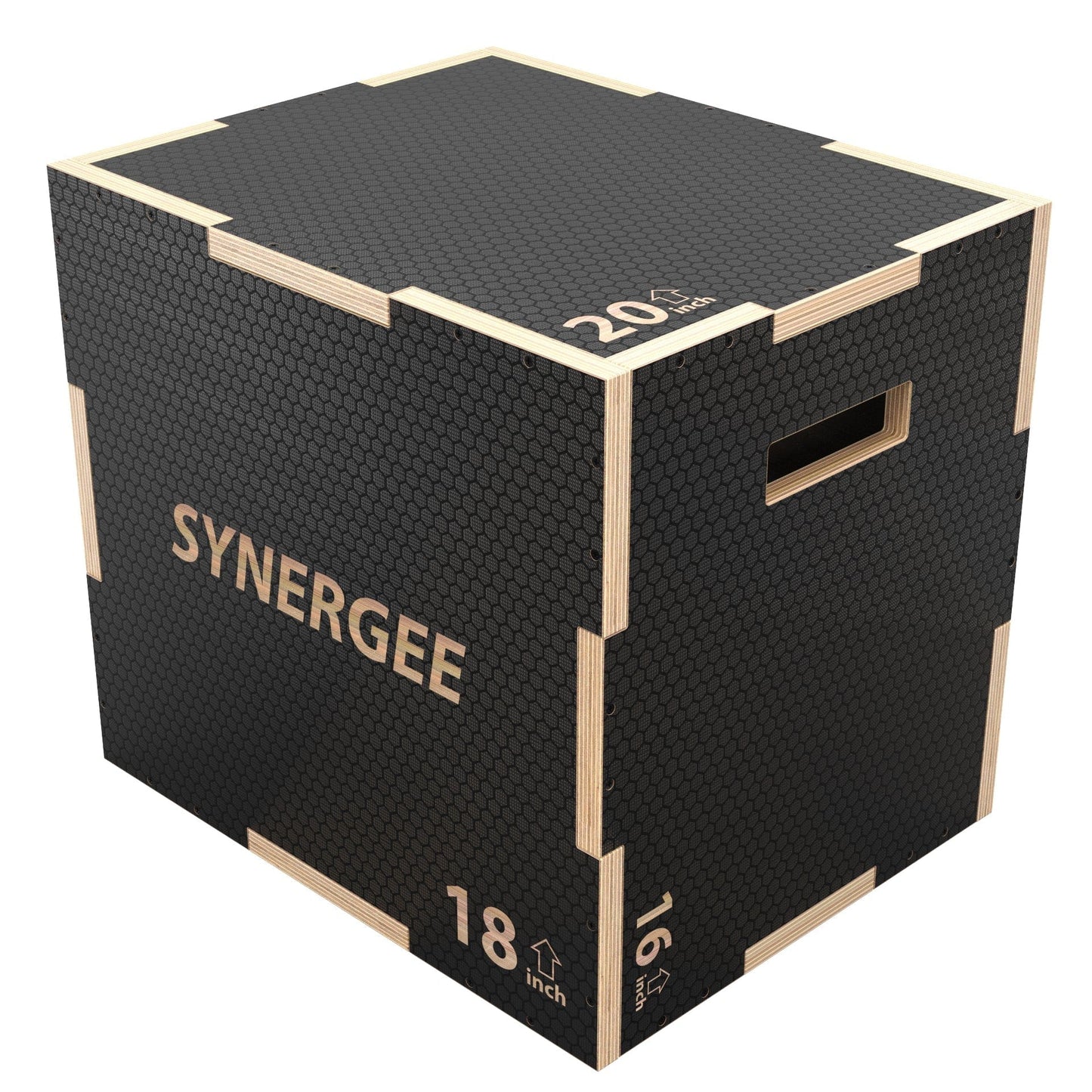 Synergee Plyometrics 20-18-16 Synergee Non-Slip 3-in-1 Wood Plyo Boxes