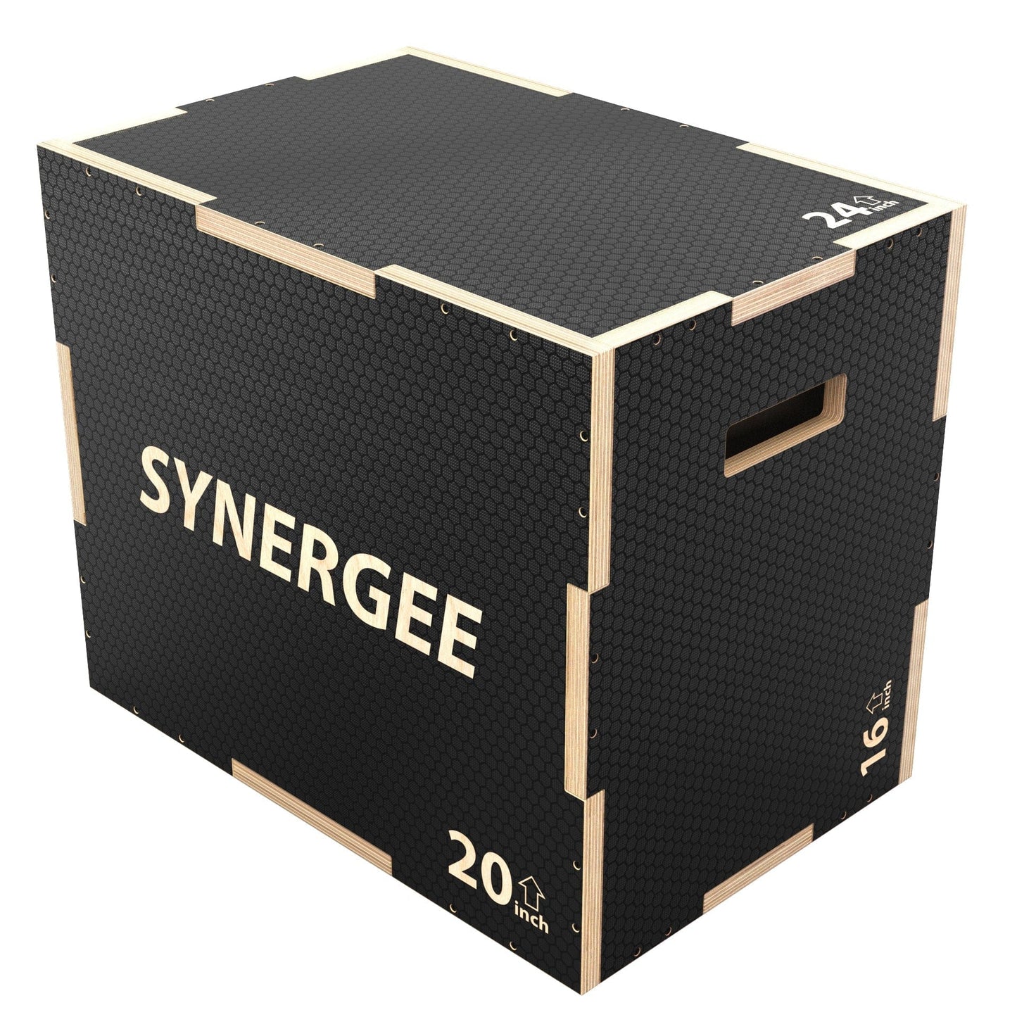 Synergee Plyometrics 24-20-16 Synergee Non-Slip 3-in-1 Wood Plyo Boxes