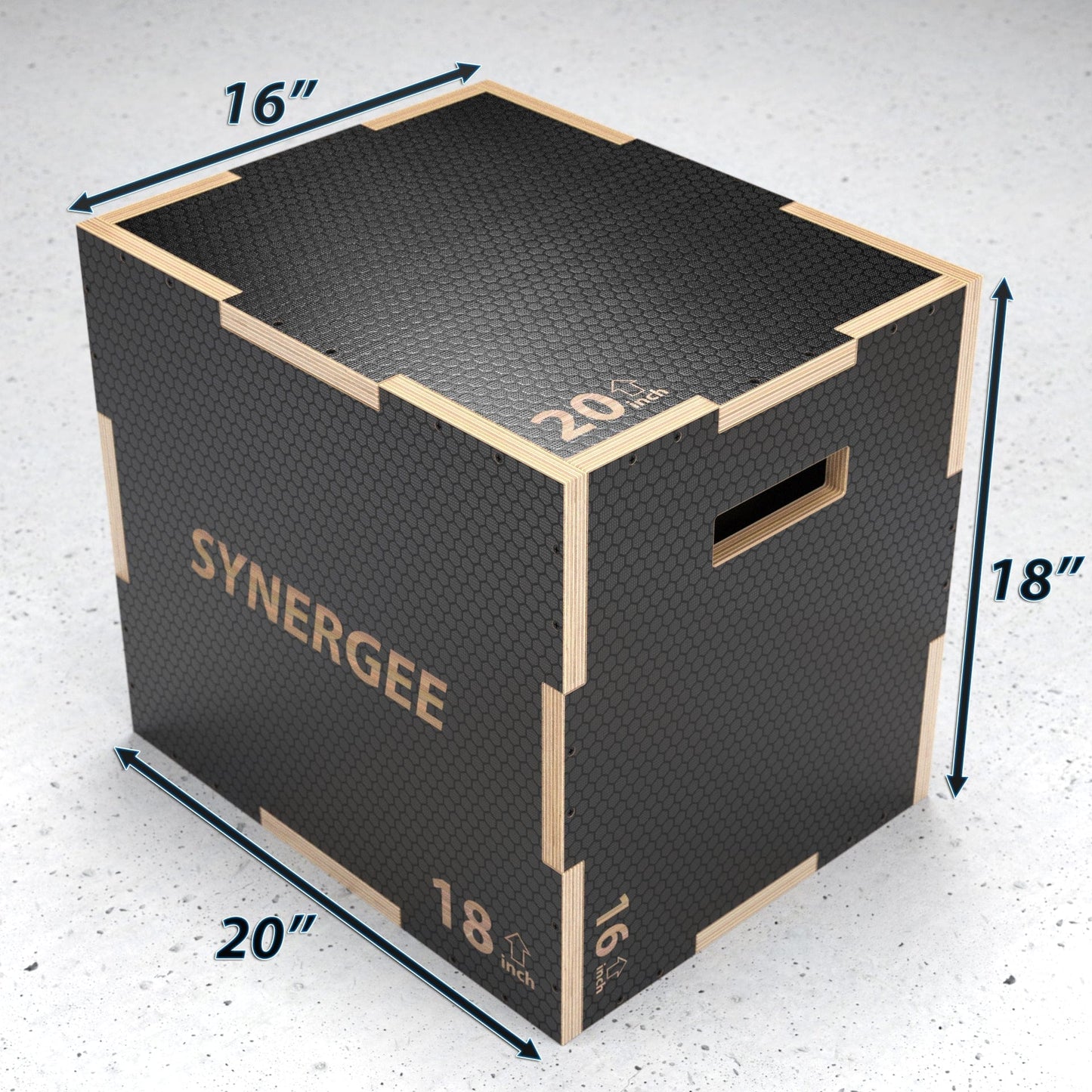 Synergee Plyometrics Synergee Non-Slip 3-in-1 Wood Plyo Boxes
