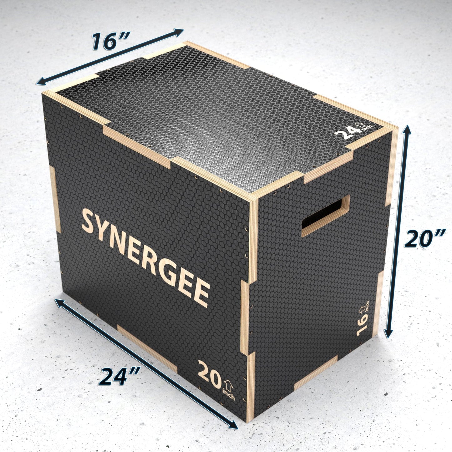 Synergee Plyometrics Synergee Non-Slip 3-in-1 Wood Plyo Boxes
