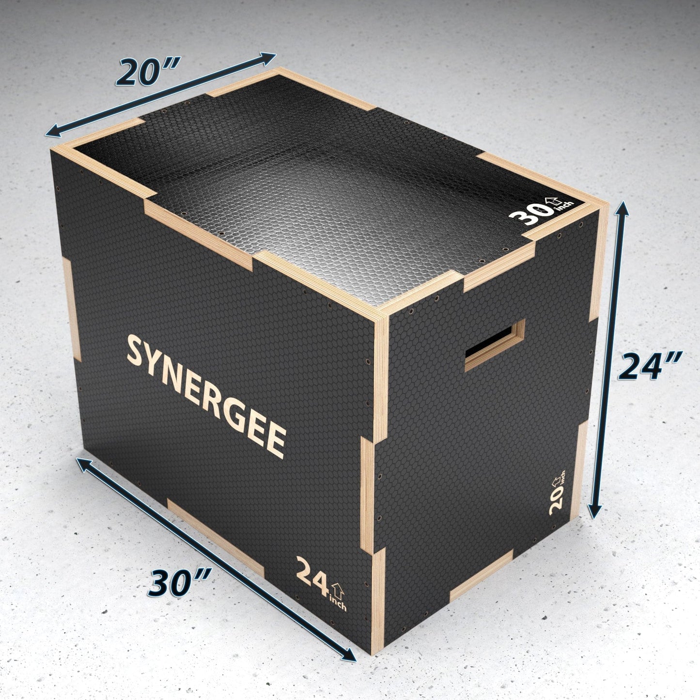 Synergee Plyometrics Synergee Non-Slip 3-in-1 Wood Plyo Boxes