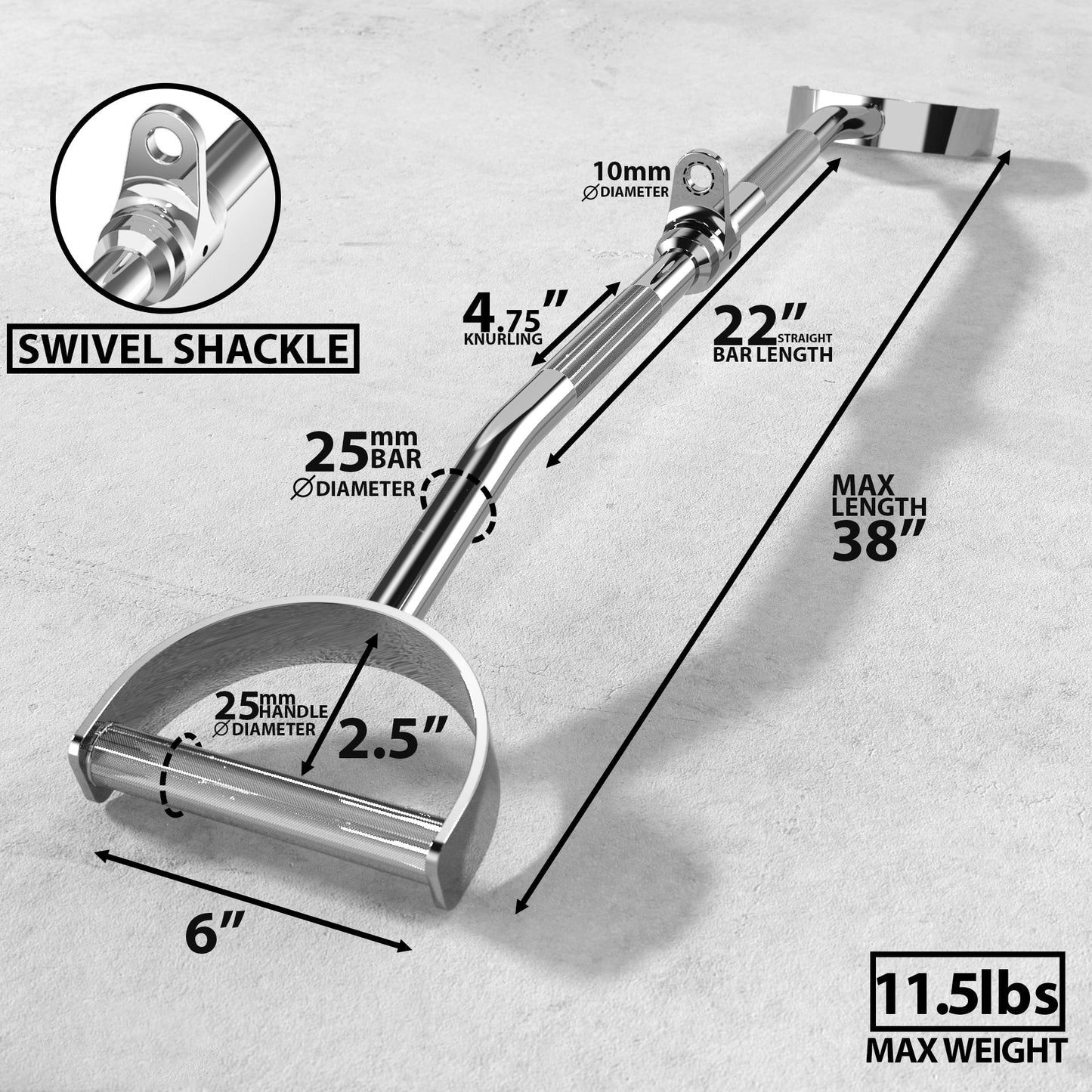 Synergee Pro - Style Lat Bar Cable - Grit Grind Strength