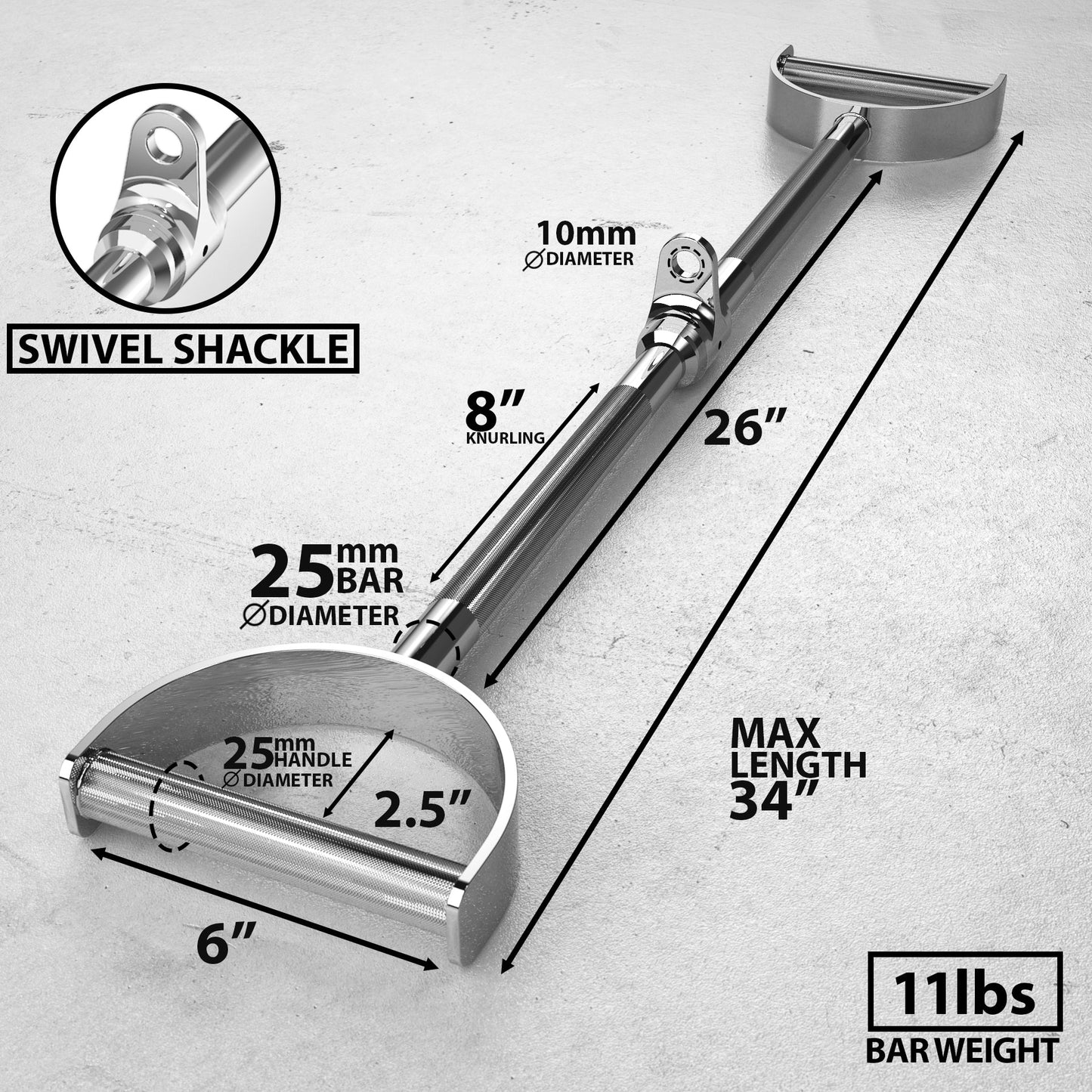 Synergee Pro - Style Lat Bar Cable - Grit Grind Strength