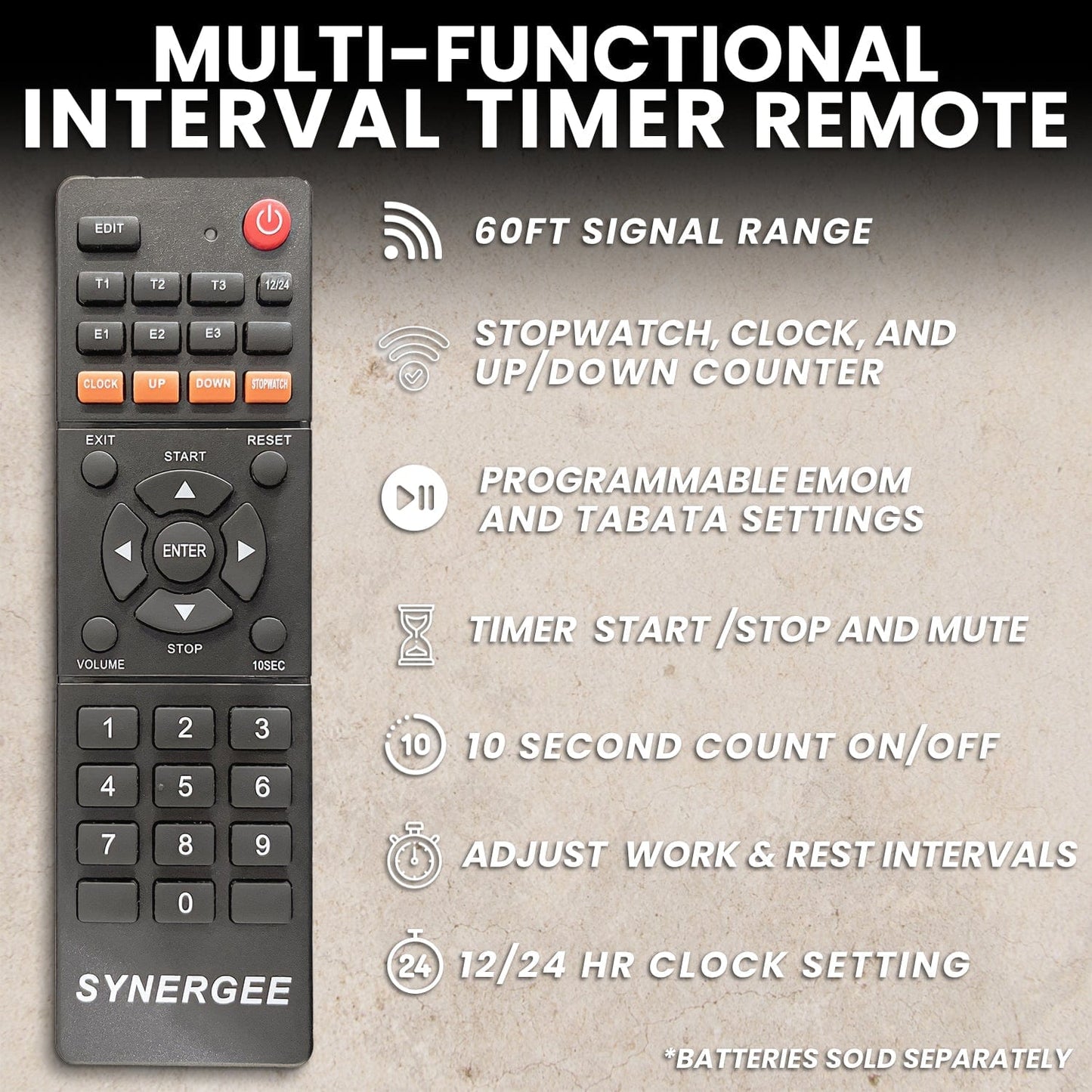 Synergee Programmable Interval Gym Timer - Grit Grind Strength