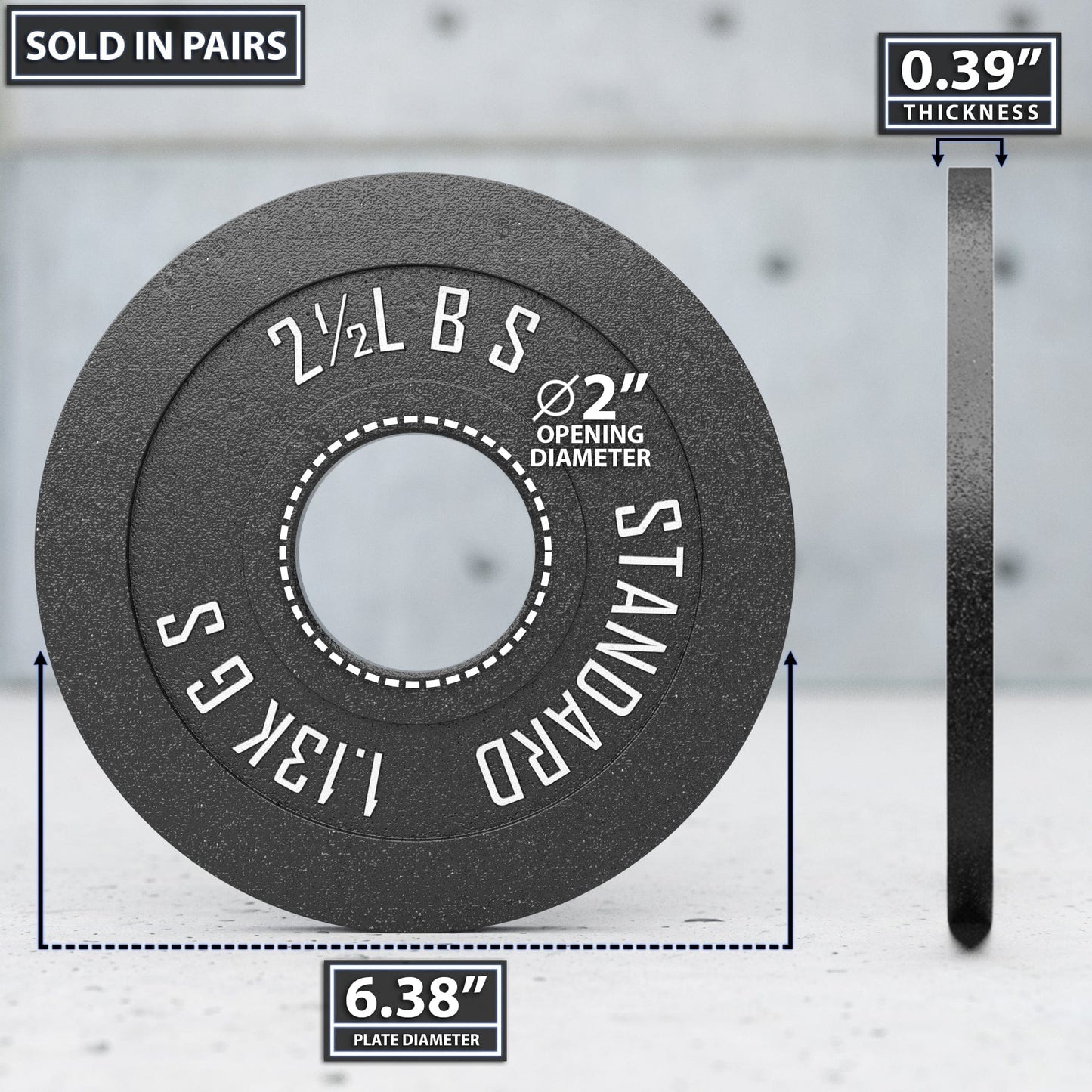 Synergee Standard Metal Weight Plates - Grit Grind Strength