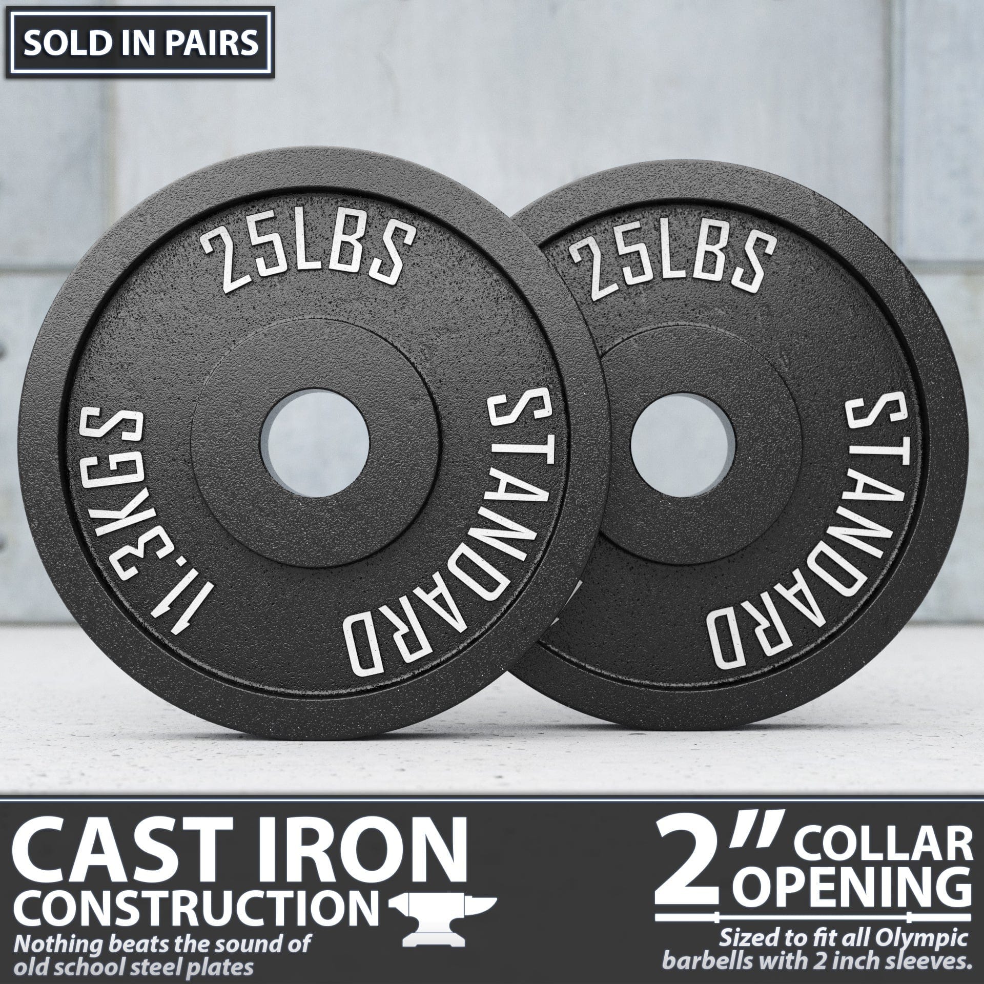 Synergee Standard Metal Weight Plates - Grit Grind Strength