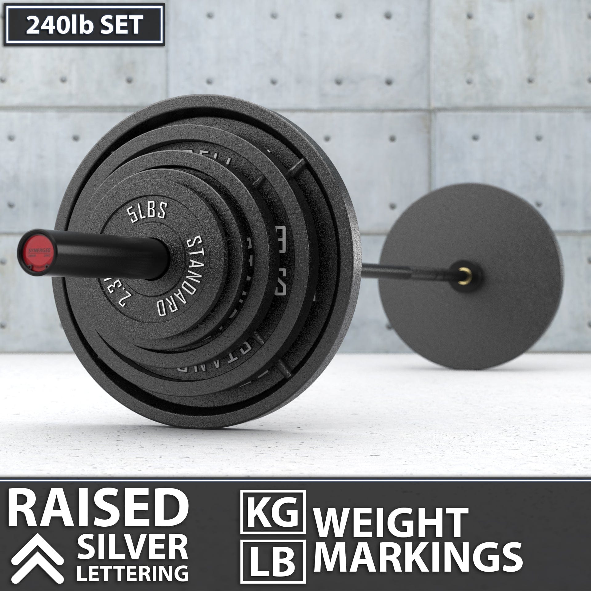 Synergee Standard Metal Weight Plates - Grit Grind Strength