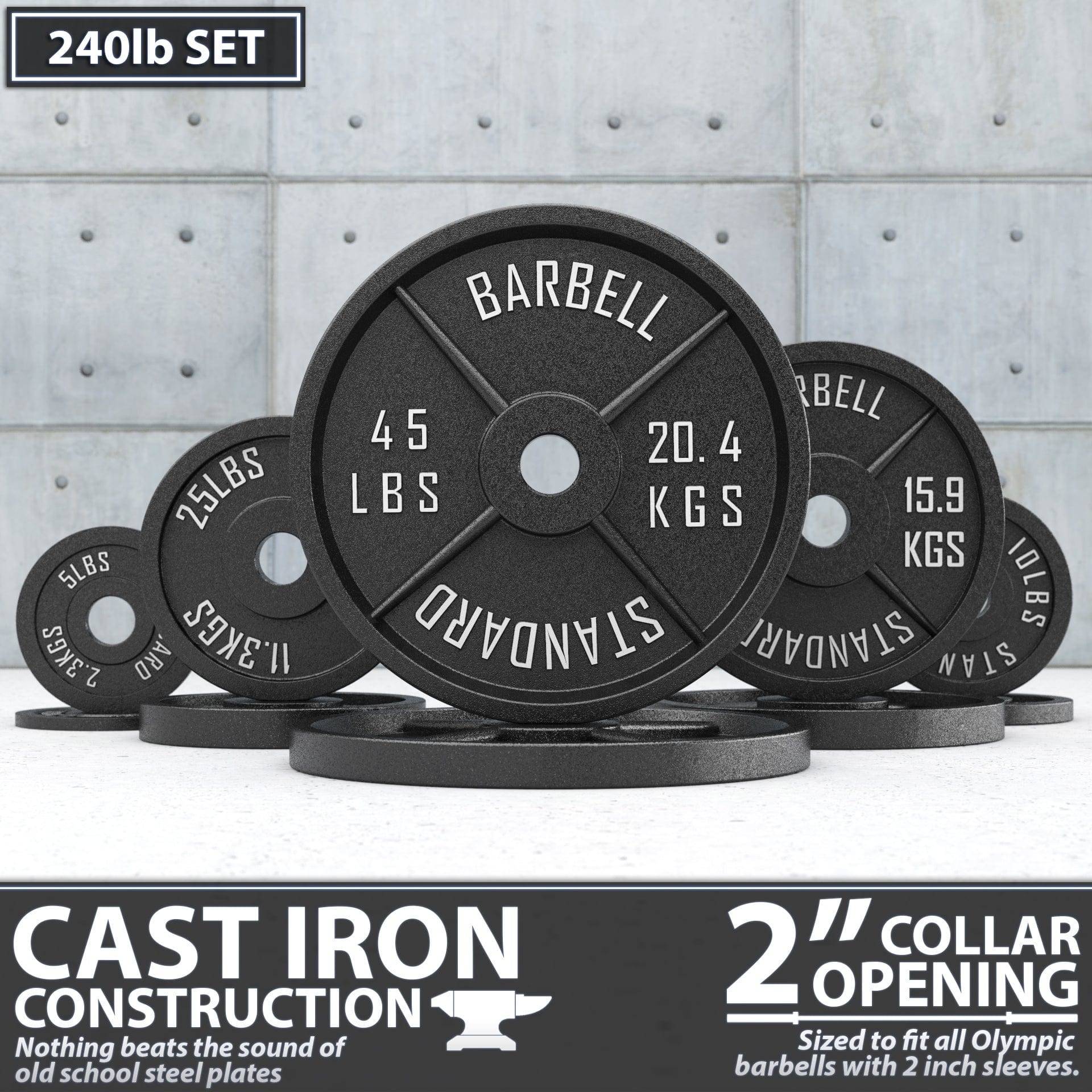 Synergee Standard Metal Weight Plates - Grit Grind Strength