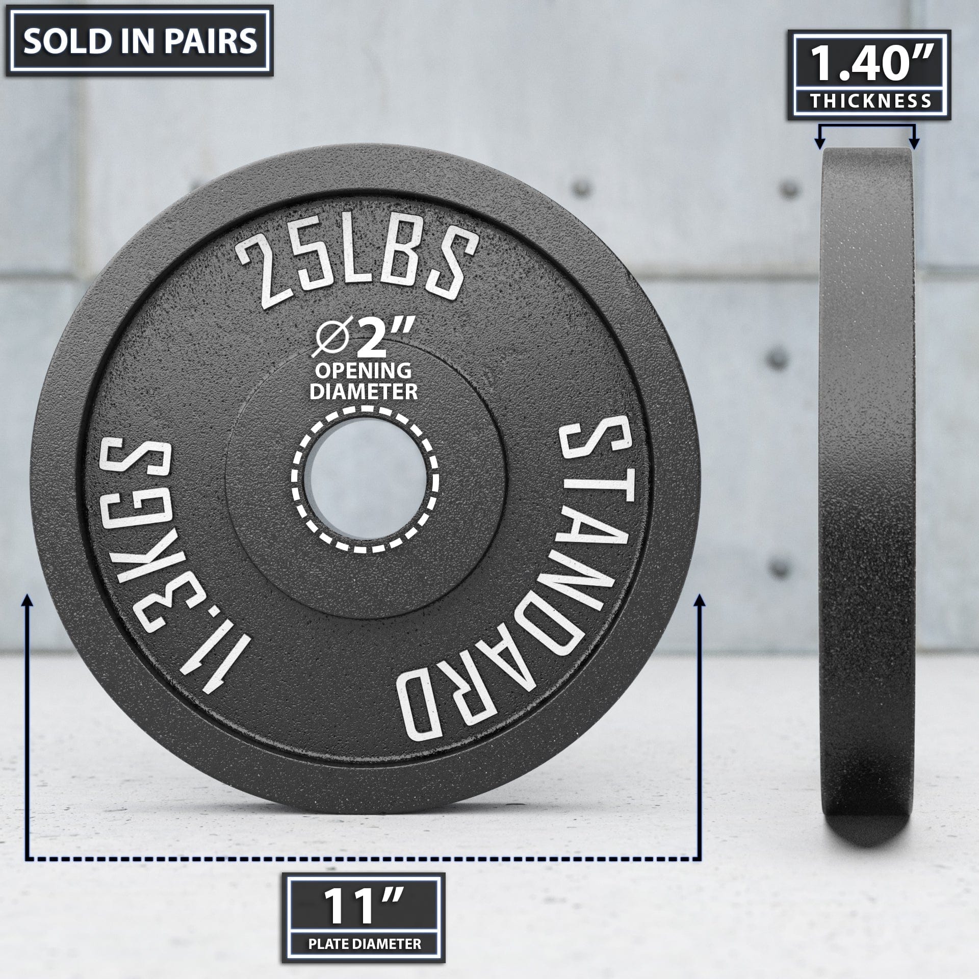 Synergee Standard Metal Weight Plates - Grit Grind Strength