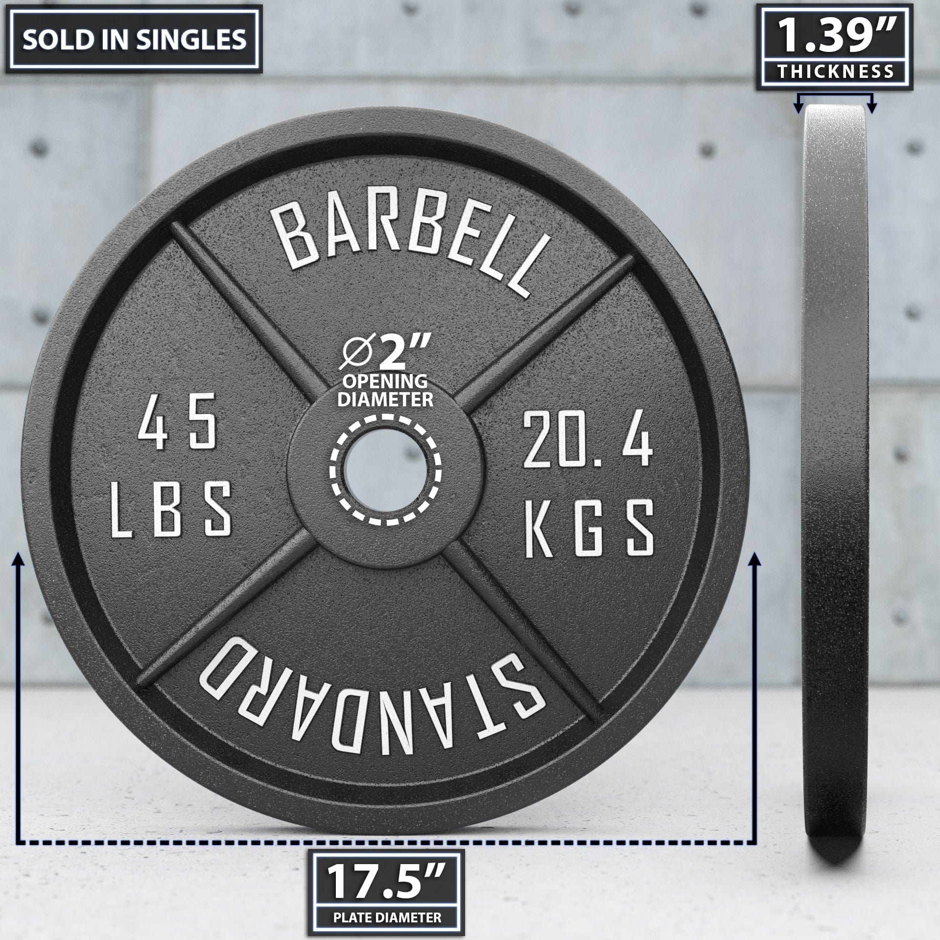 Synergee Standard Metal Weight Plates - Grit Grind Strength
