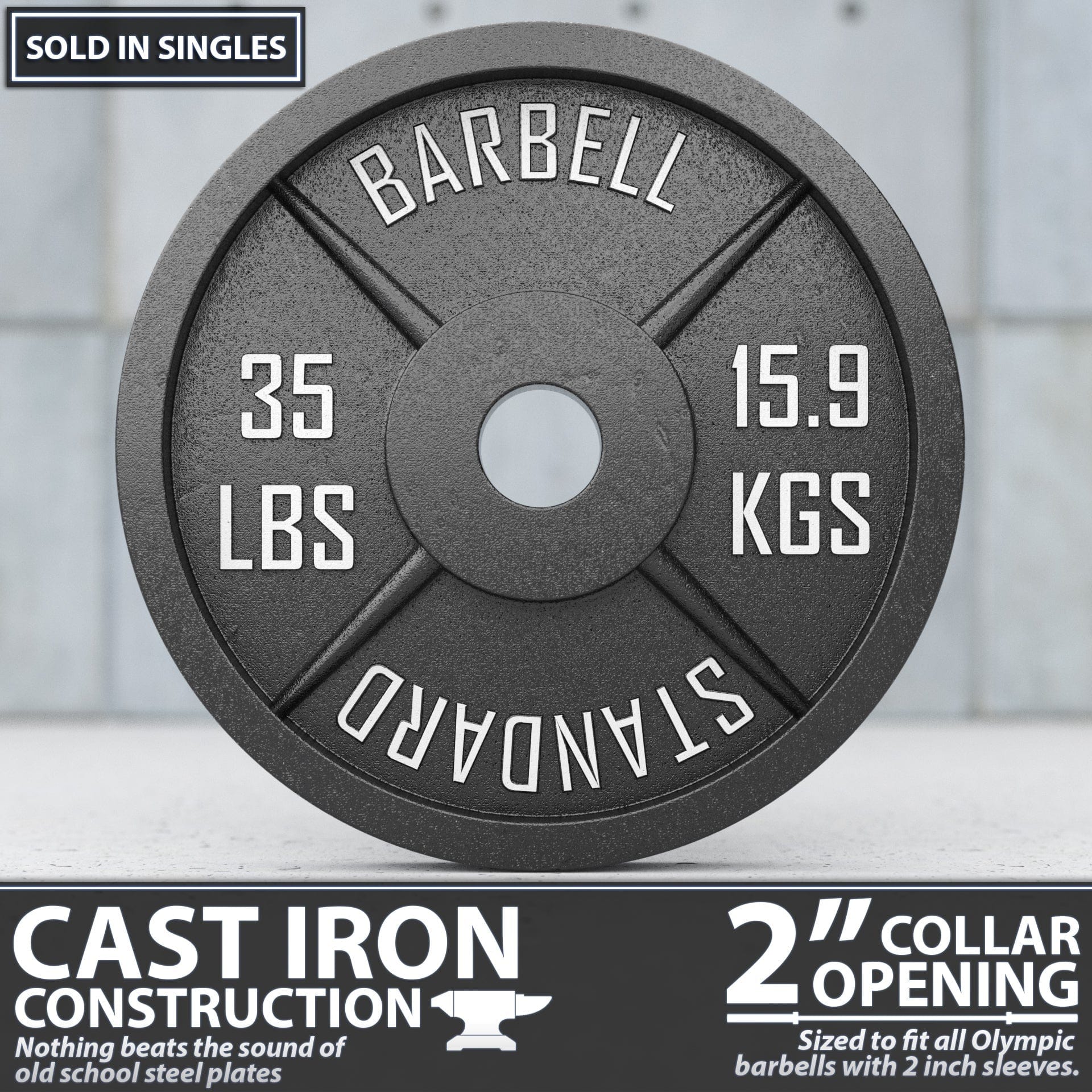 Synergee Standard Metal Weight Plates - Grit Grind Strength