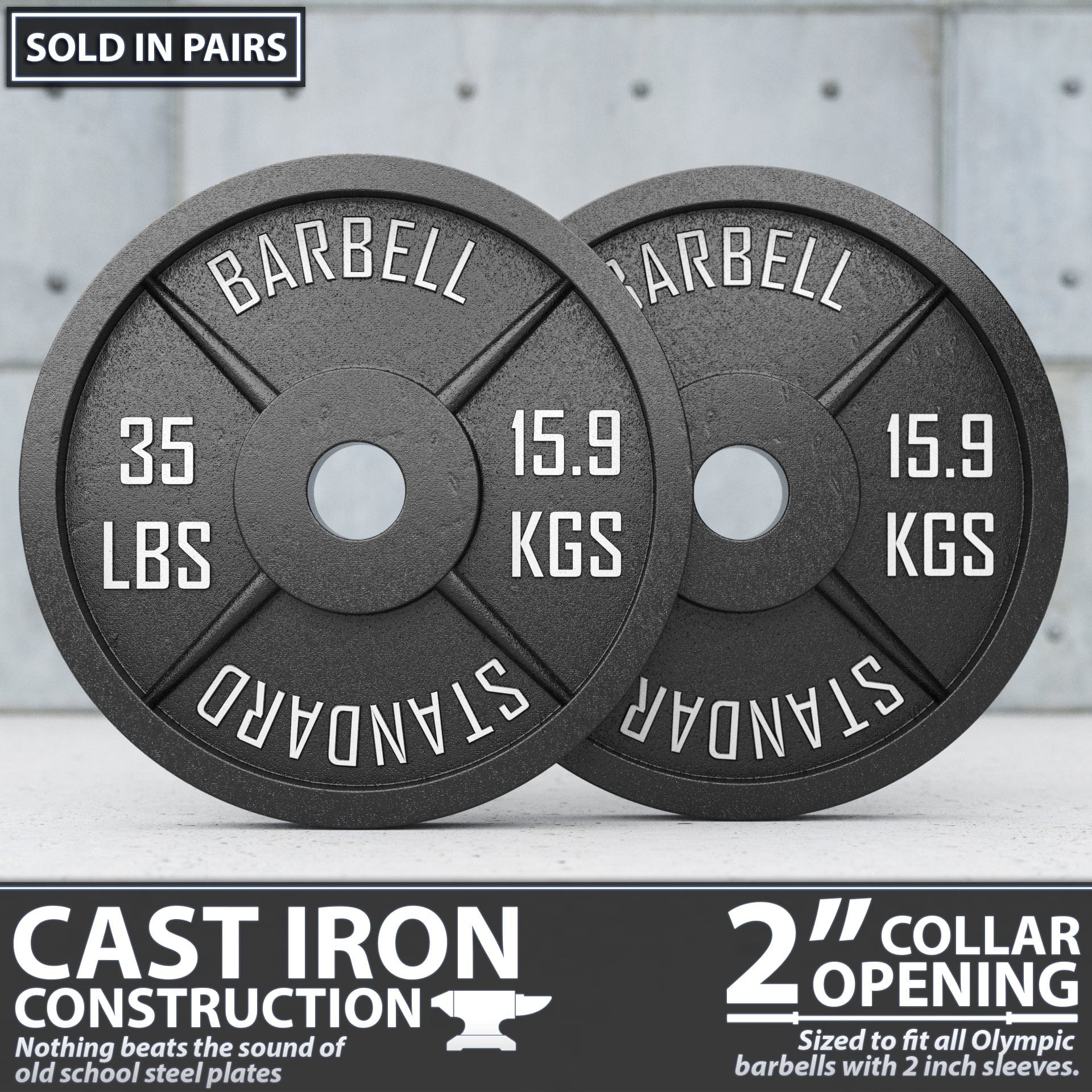Synergee Standard Metal Weight Plates - Grit Grind Strength