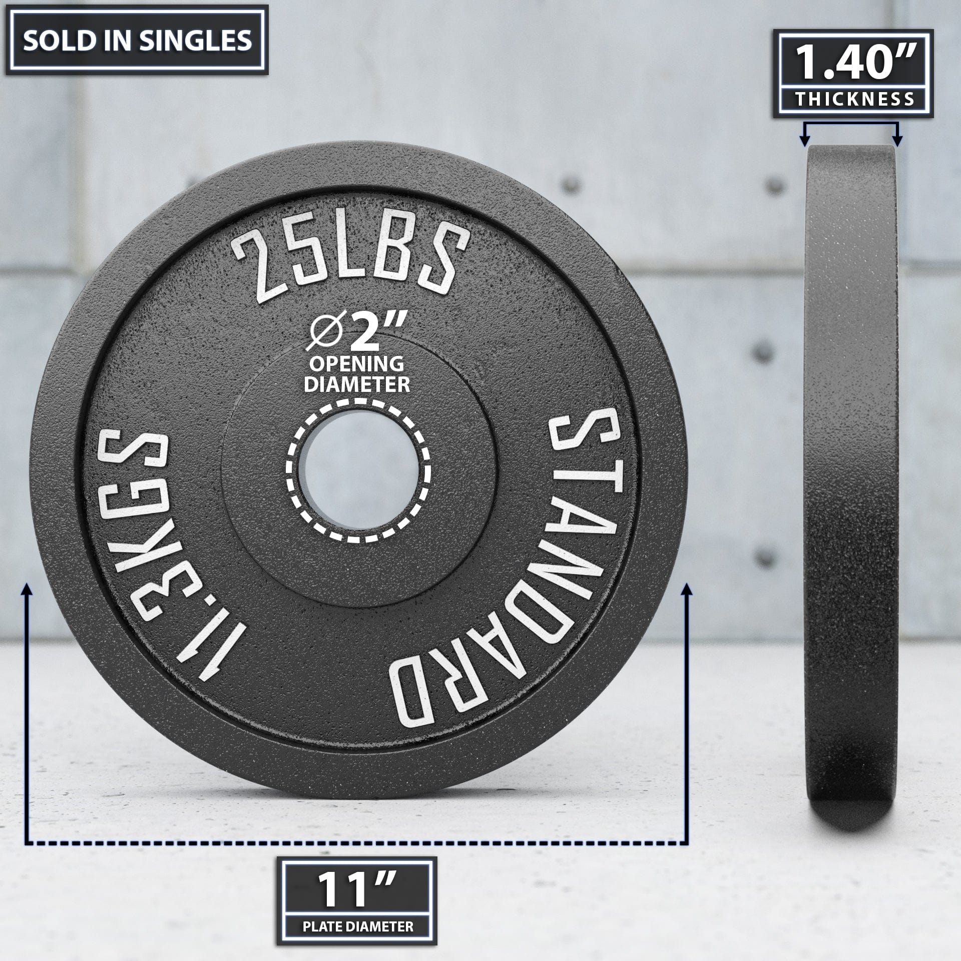 Synergee Standard Metal Weight Plates - Grit Grind Strength