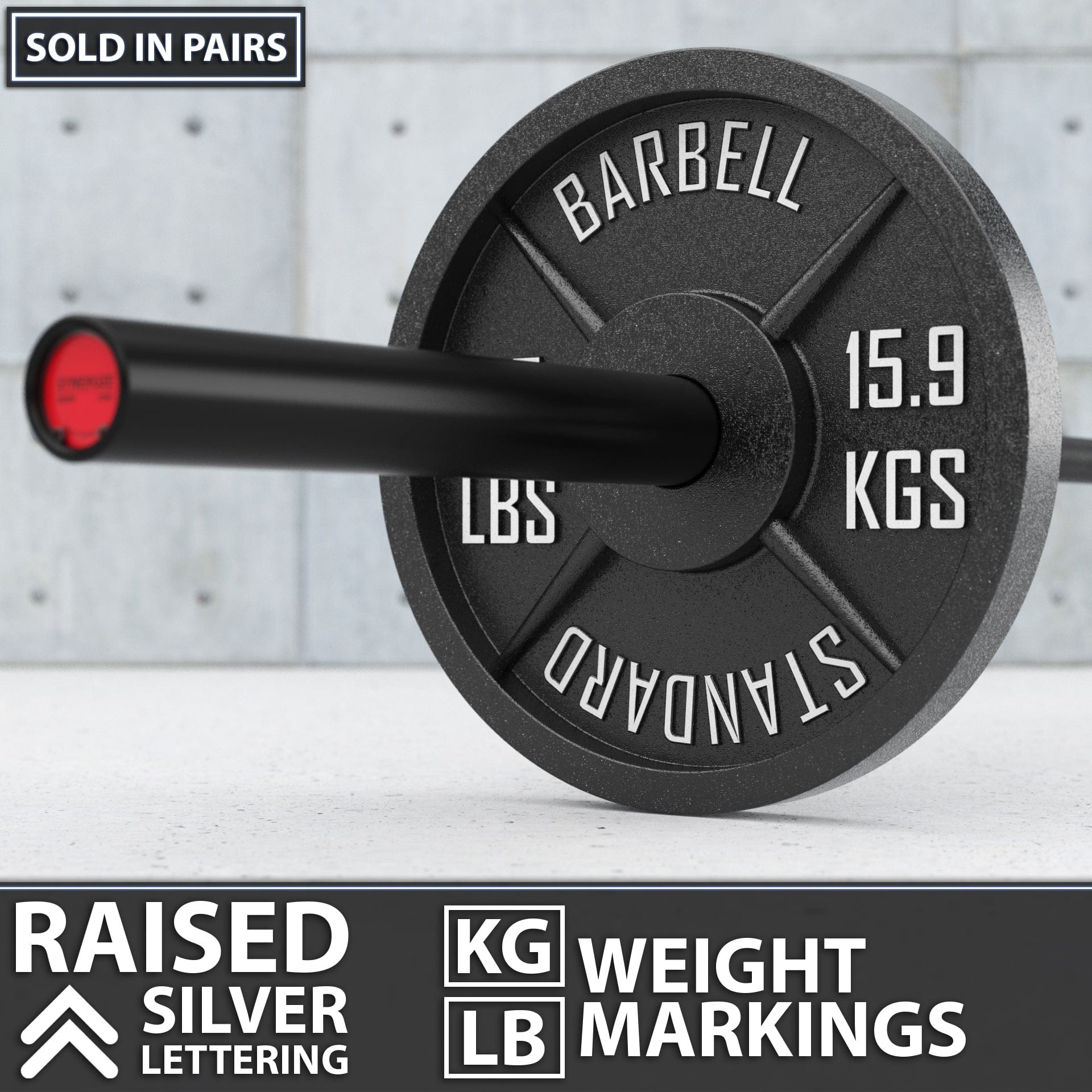 Synergee Standard Metal Weight Plates - Grit Grind Strength