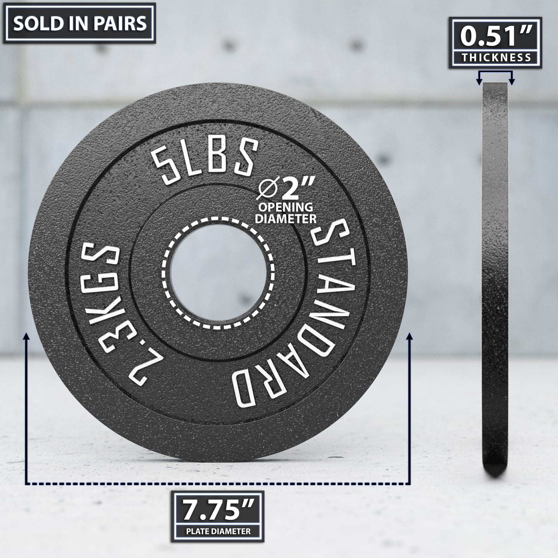 Synergee Standard Metal Weight Plates - Grit Grind Strength