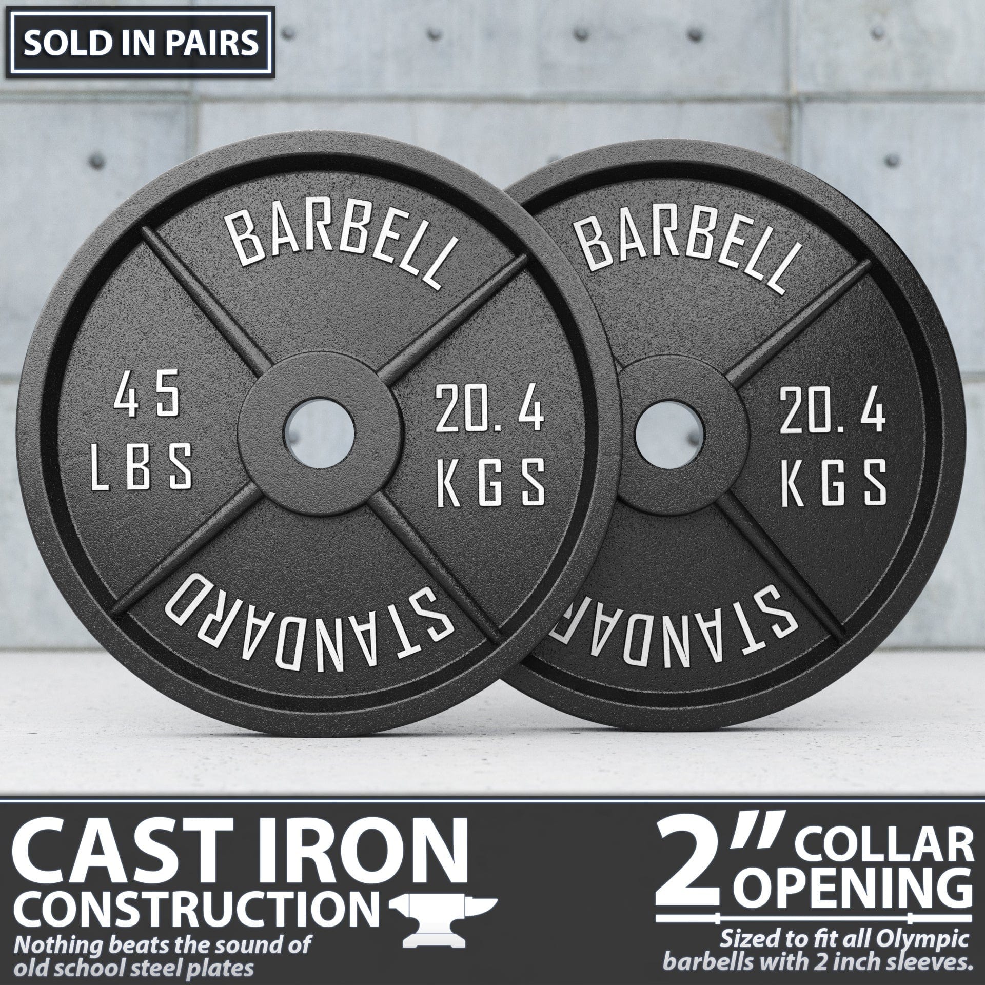 Synergee Standard Metal Weight Plates - Grit Grind Strength
