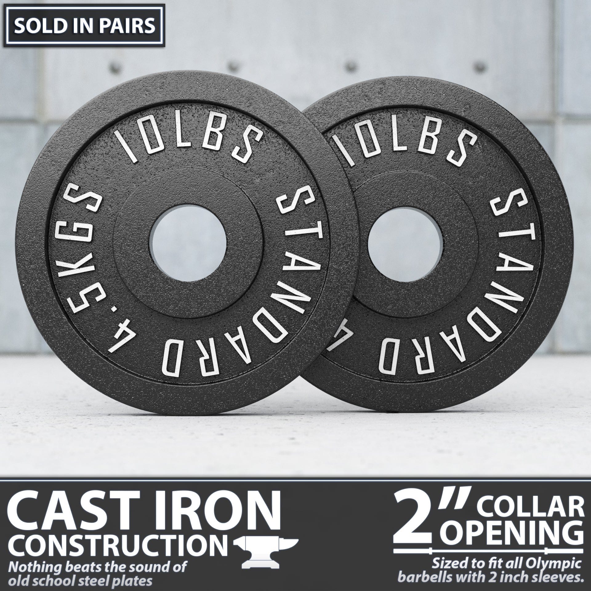 Synergee Standard Metal Weight Plates - Grit Grind Strength
