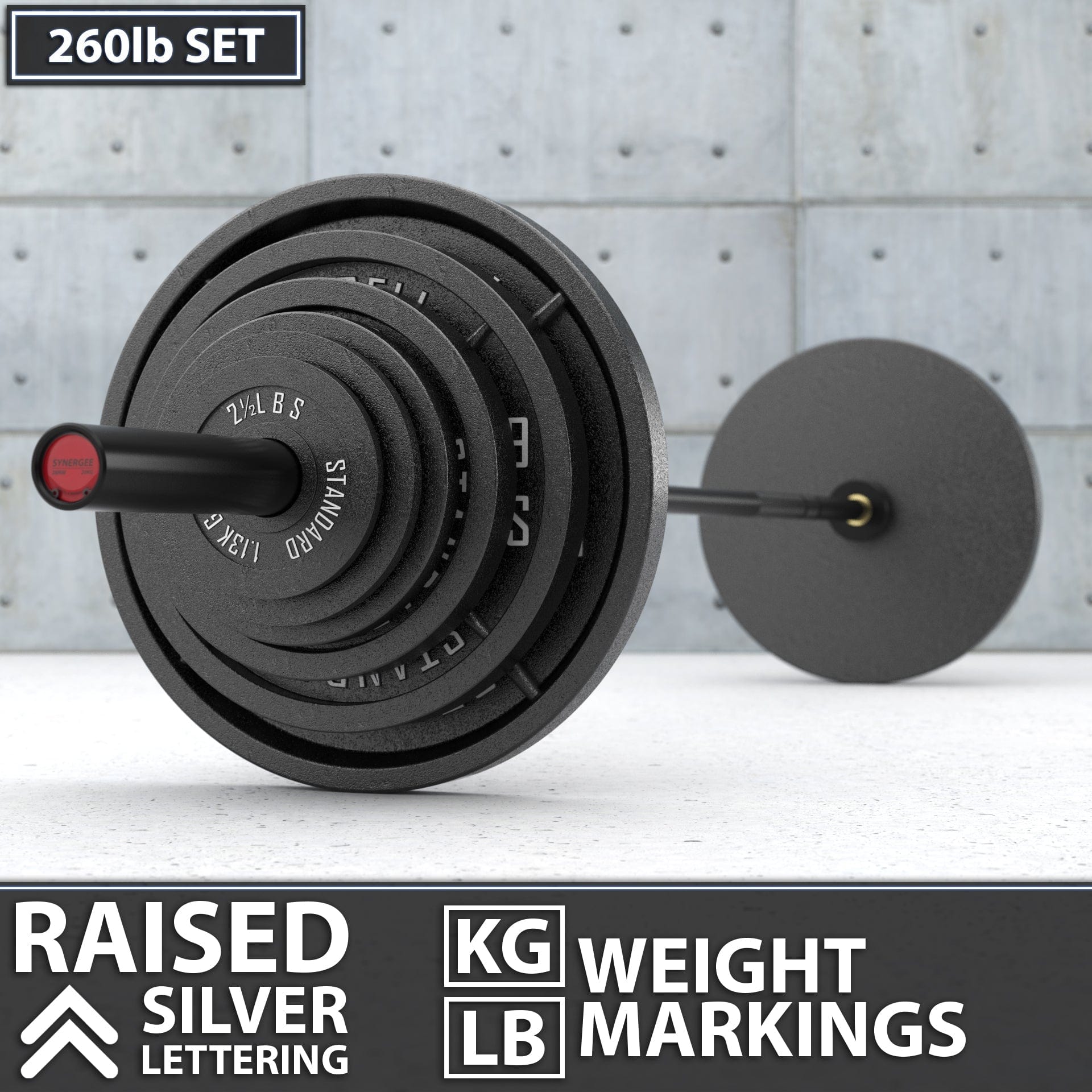 Synergee Standard Metal Weight Plates - Grit Grind Strength