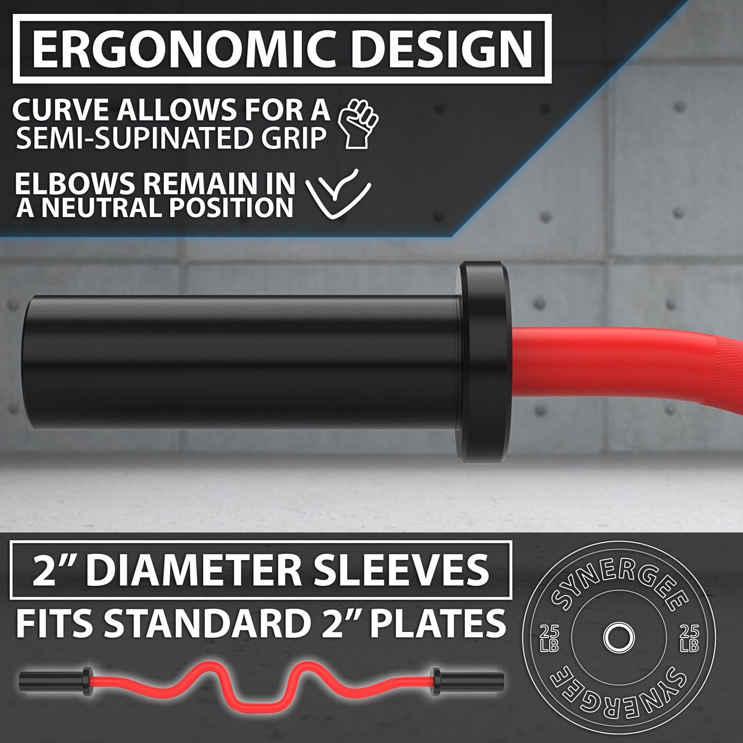 Synergee Super Curl Bars - Grit Grind Strength