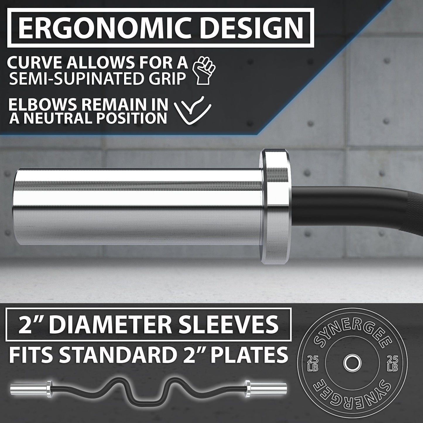 Synergee Super Curl Bars - Grit Grind Strength
