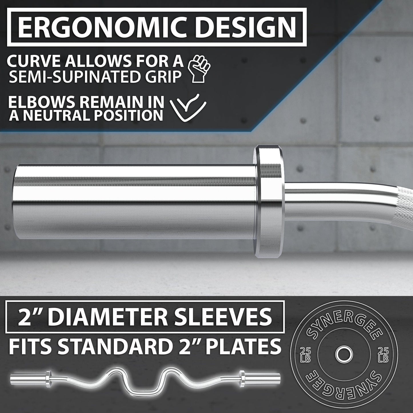 Synergee Super Curl Bars - Grit Grind Strength
