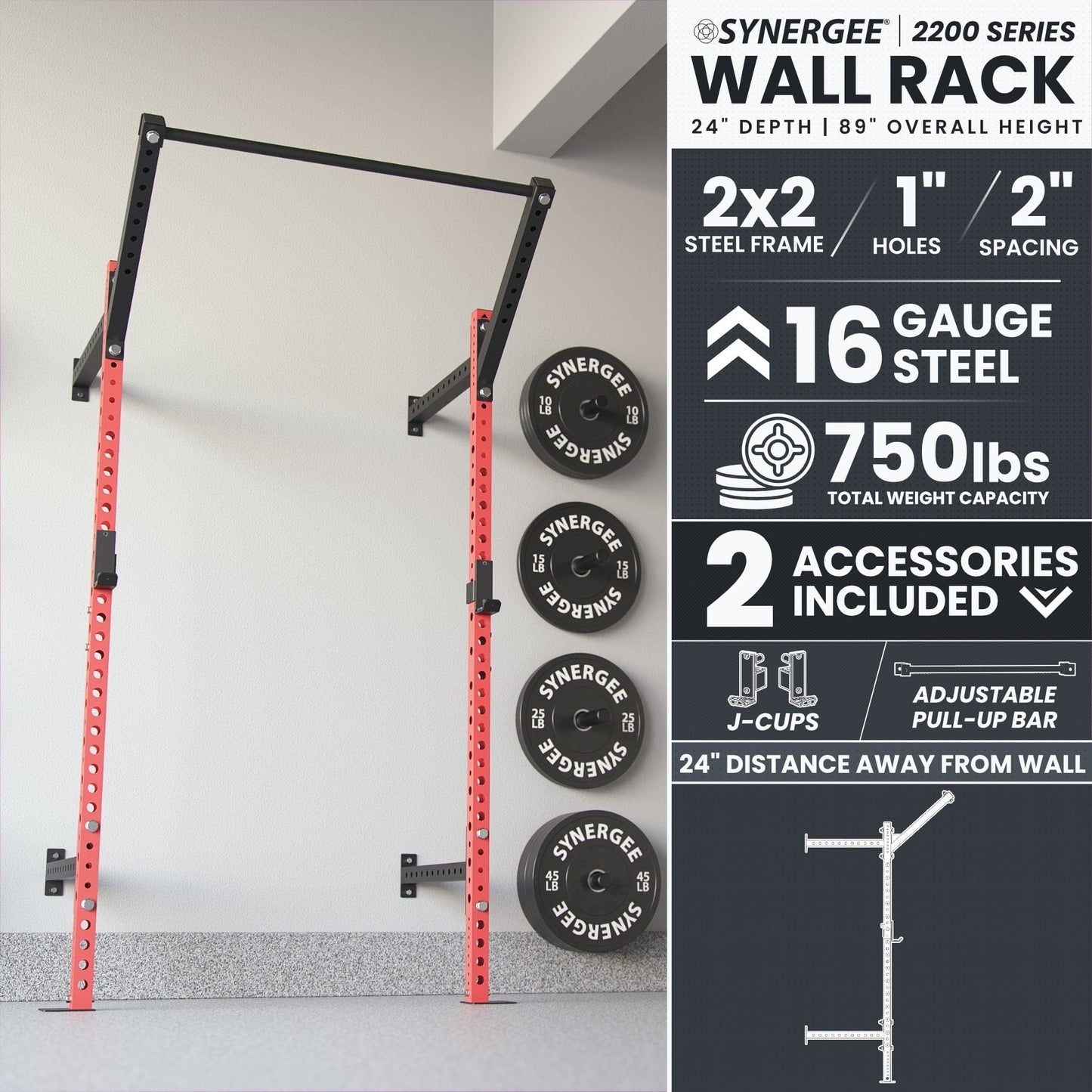 Synergee Synergee 2200 Series Wall Mounted Squat Rack