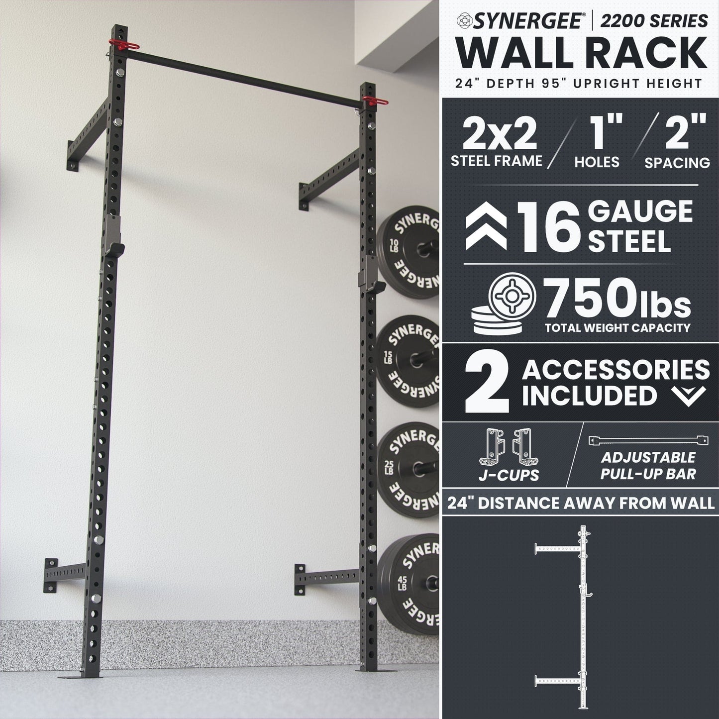Synergee Synergee 2200 Series Wall Mounted Squat Rack