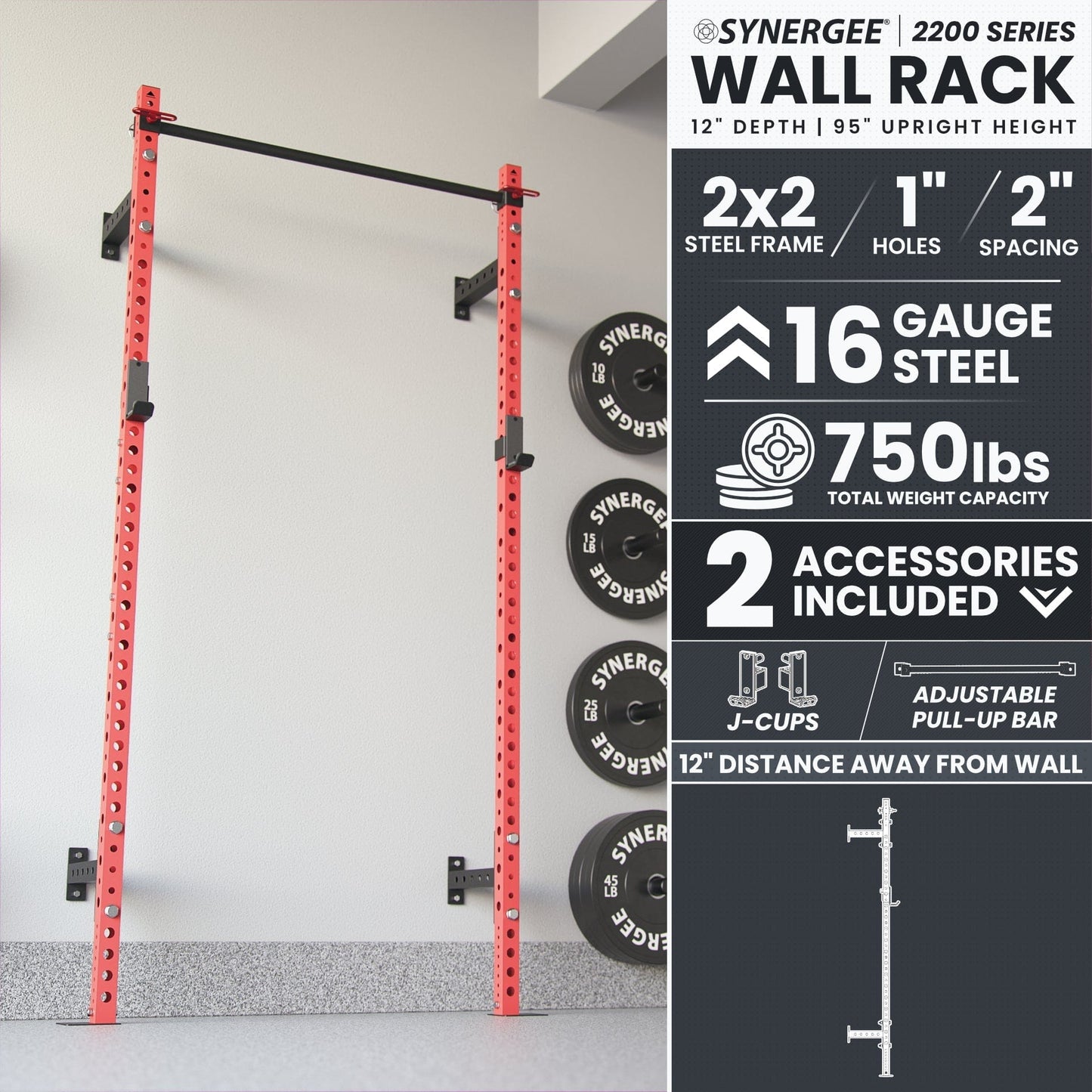 Synergee Synergee 2200 Series Wall Mounted Squat Rack