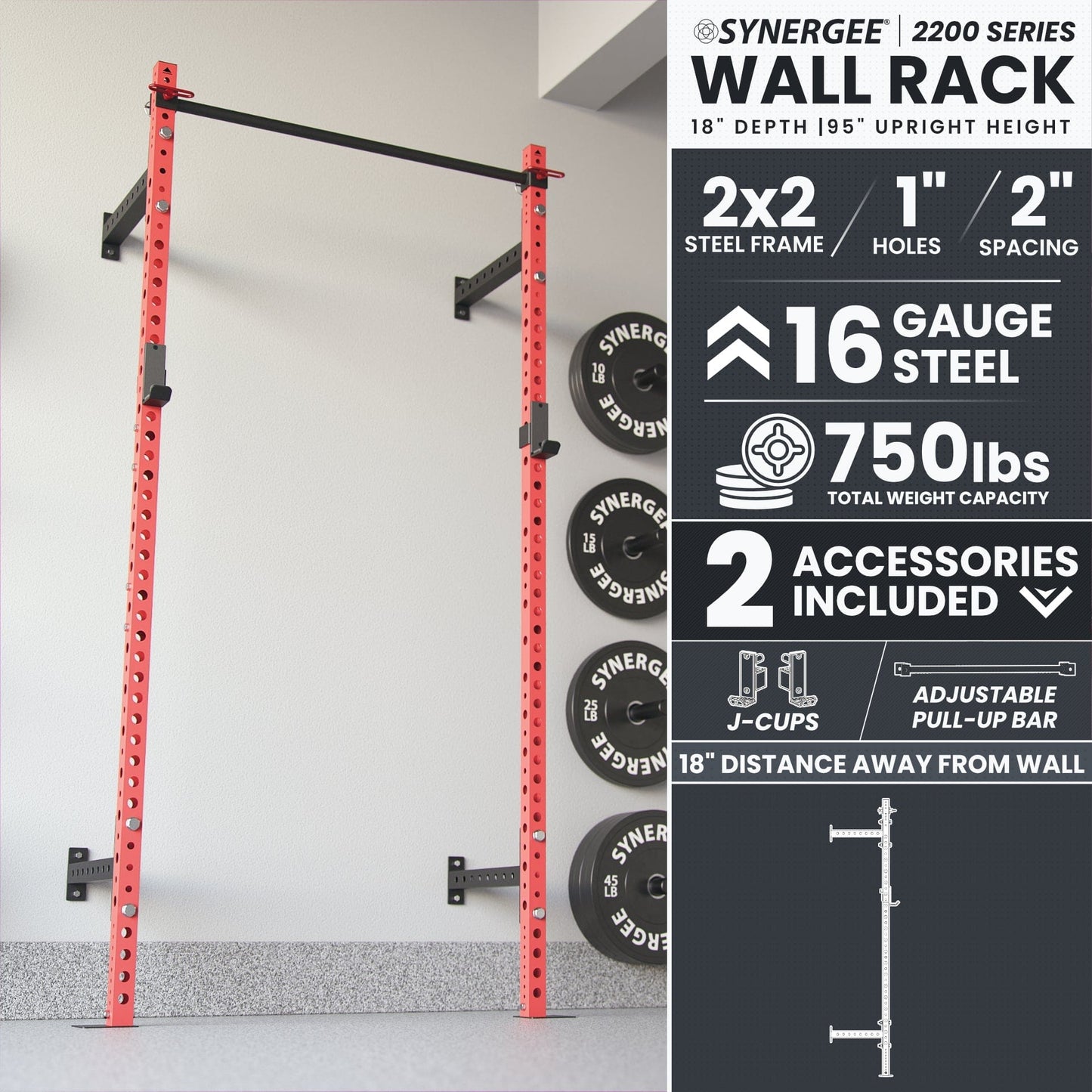 Synergee Synergee 2200 Series Wall Mounted Squat Rack