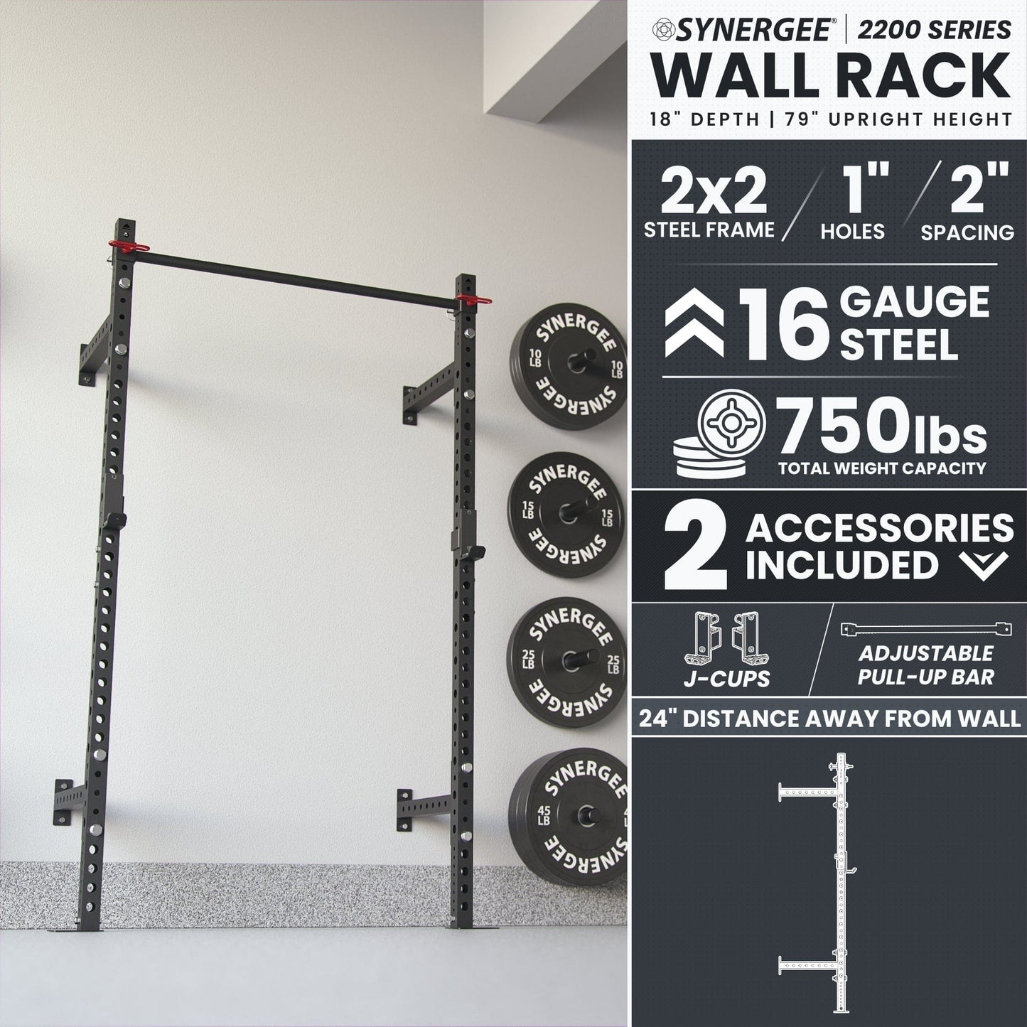 Synergee Synergee 2200 Series Wall Mounted Squat Rack