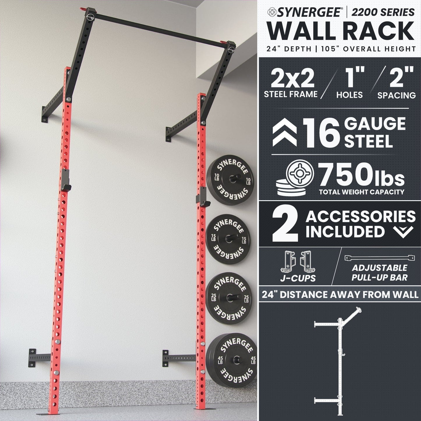 Synergee Synergee 2200 Series Wall Mounted Squat Rack