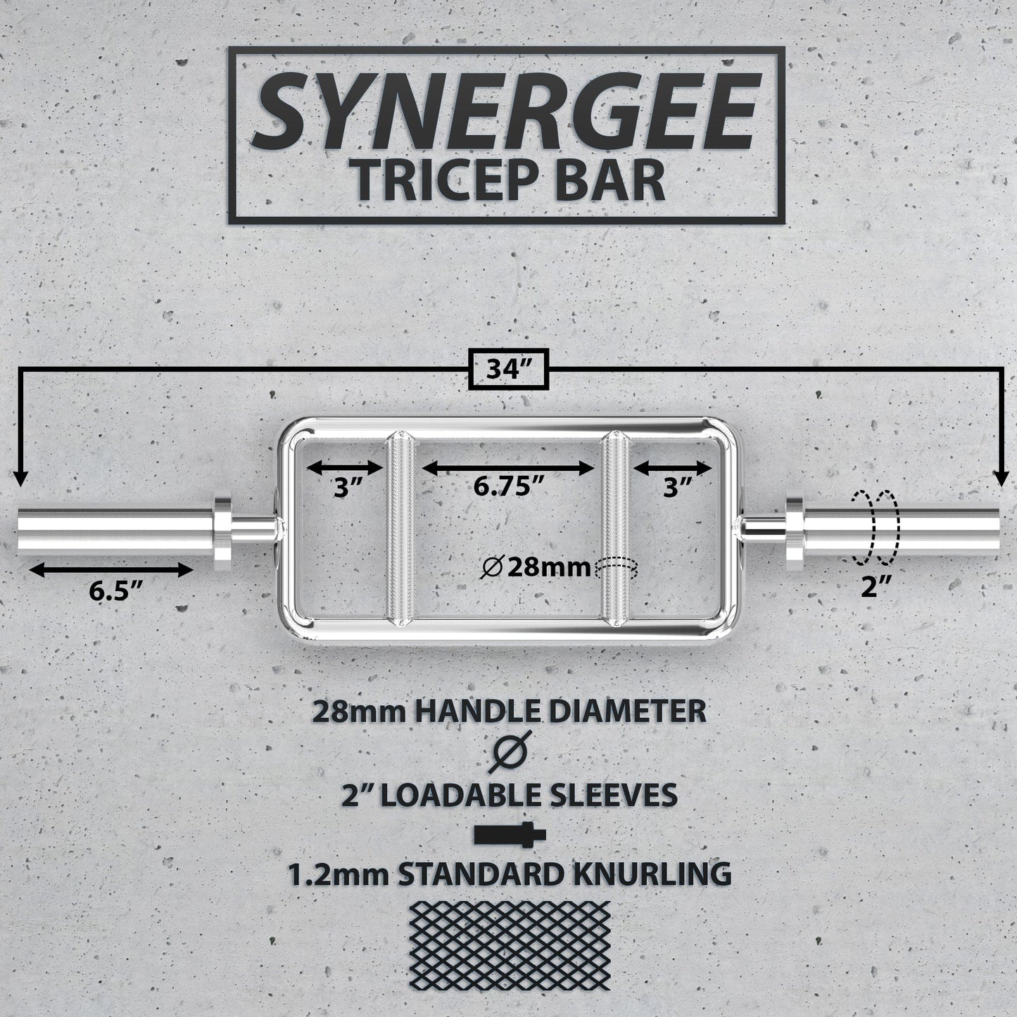 Synergee Tricep Bar - Grit Grind Strength