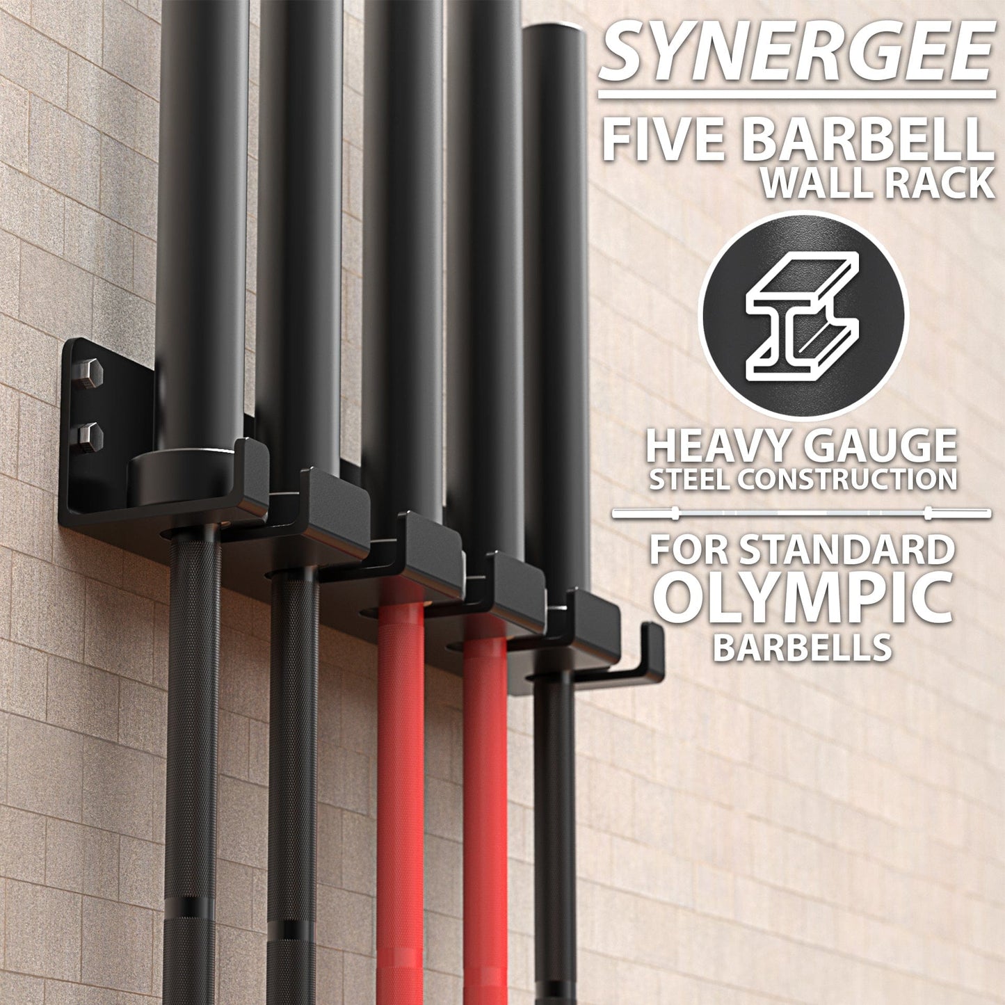 Synergee Vertical Barbell Wall Storage Racks - Grit Grind Strength