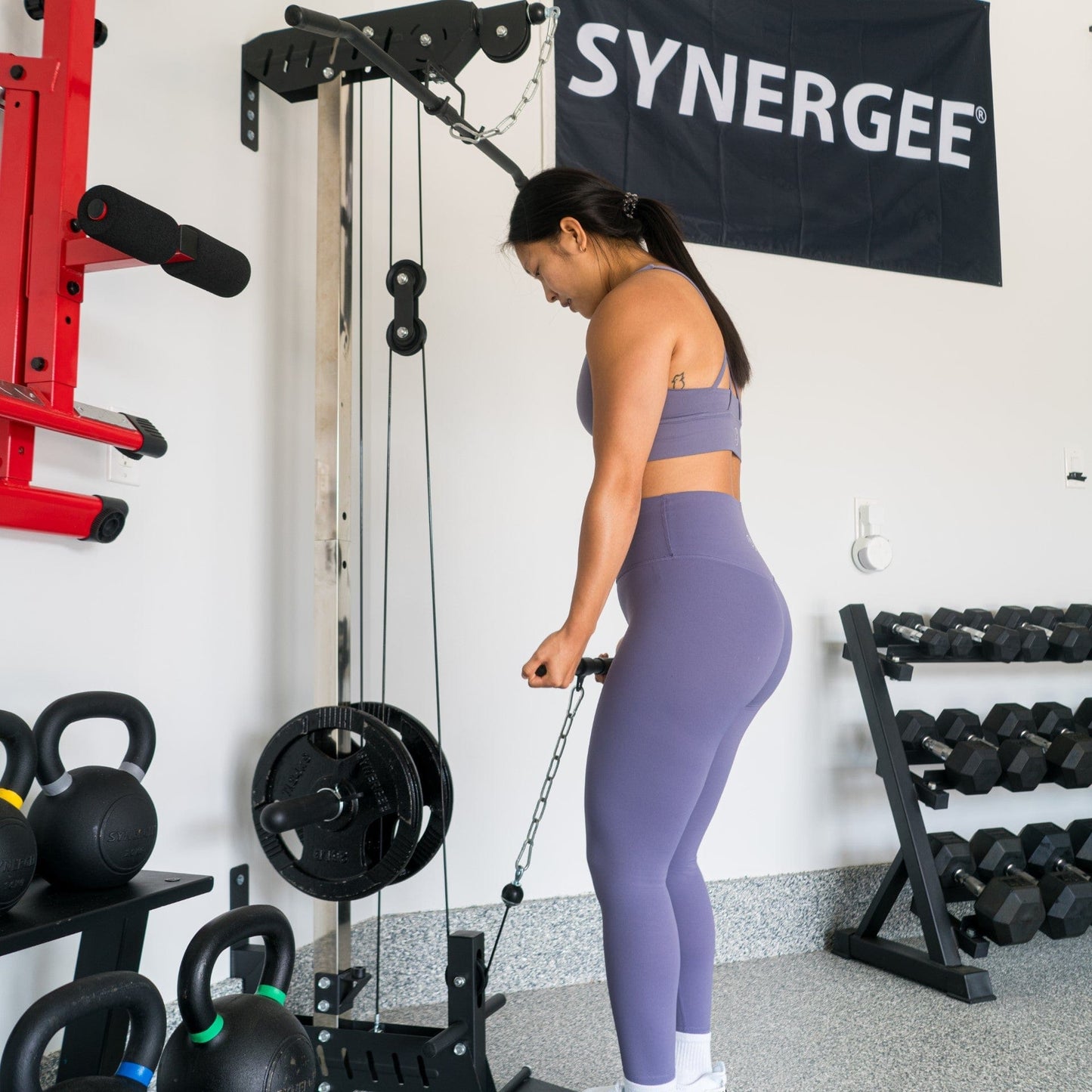 Synergee Wall Mounted Lat Pulley Machine - Grit Grind Strength