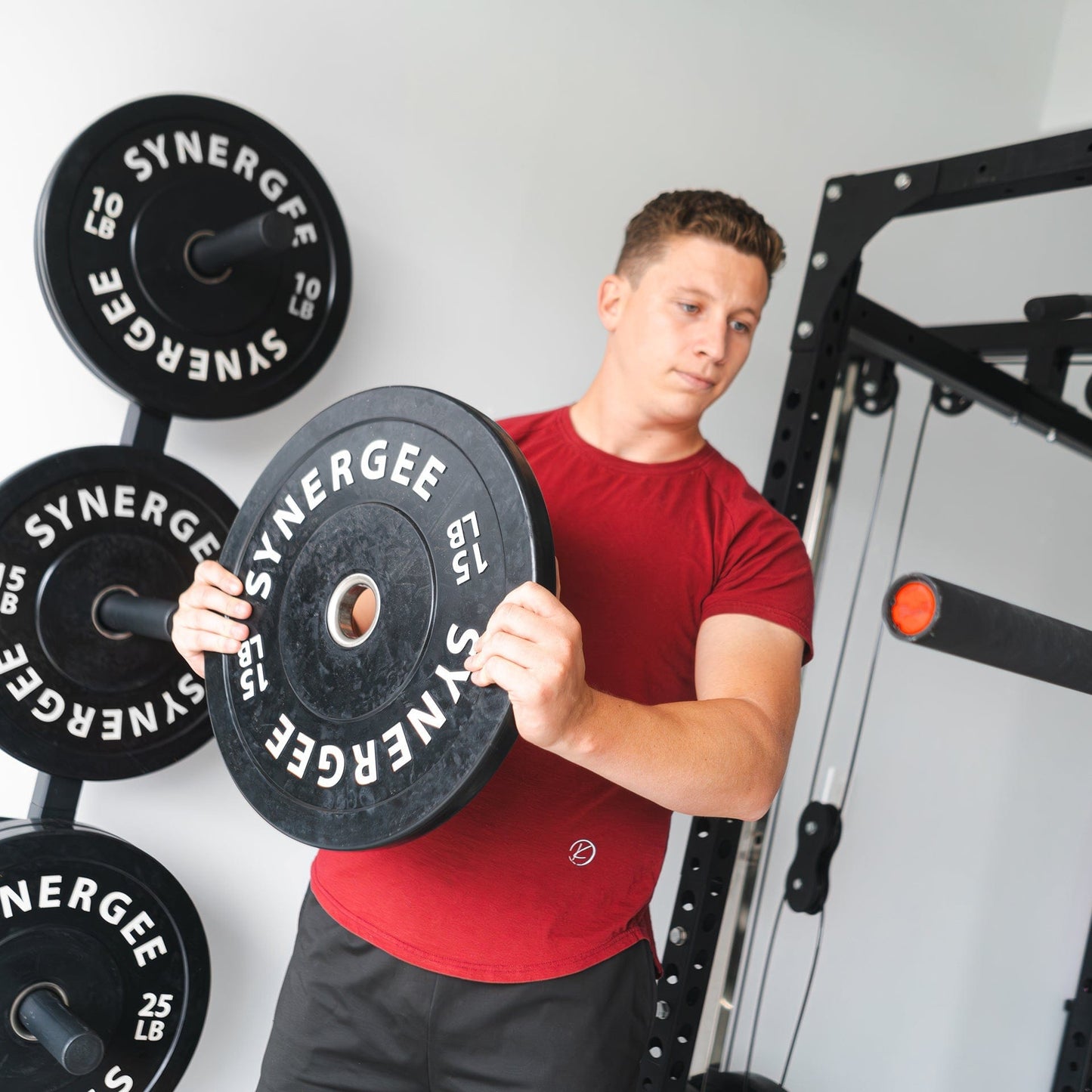 Synergee Weight Plate Wall Storage Rack - Grit Grind Strength