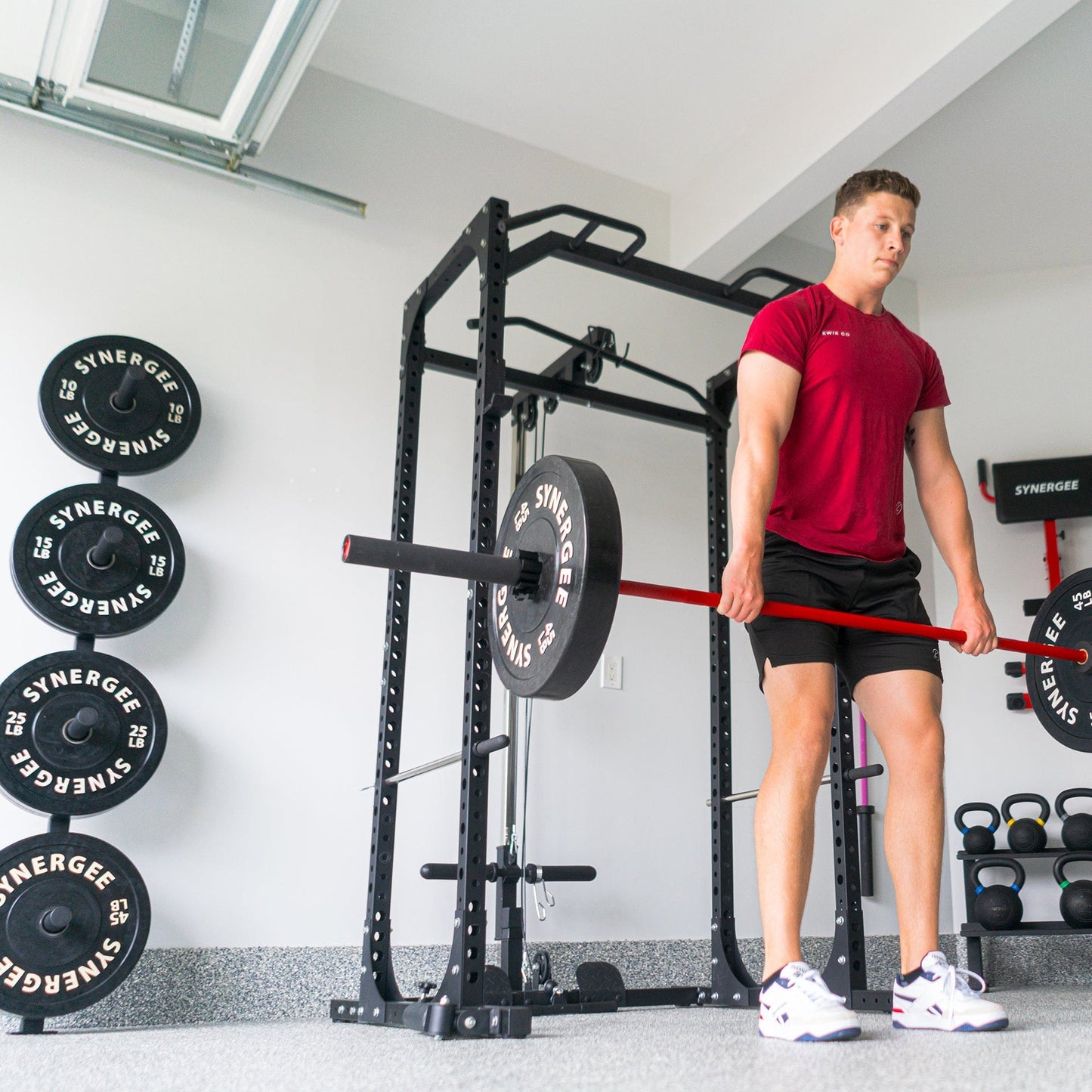 Synergee Weight Plate Wall Storage Rack - Grit Grind Strength