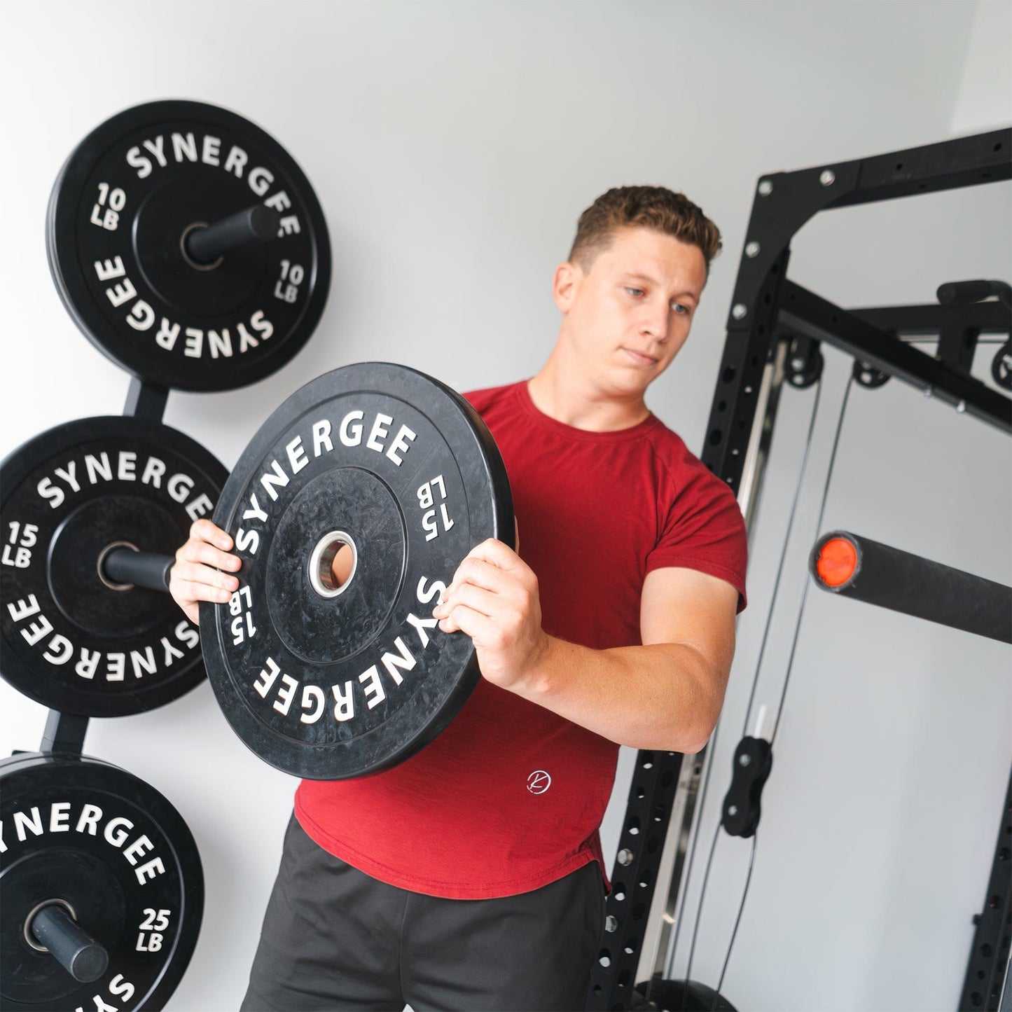Synergee Weight Plate Wall Storage Rack - Grit Grind Strength